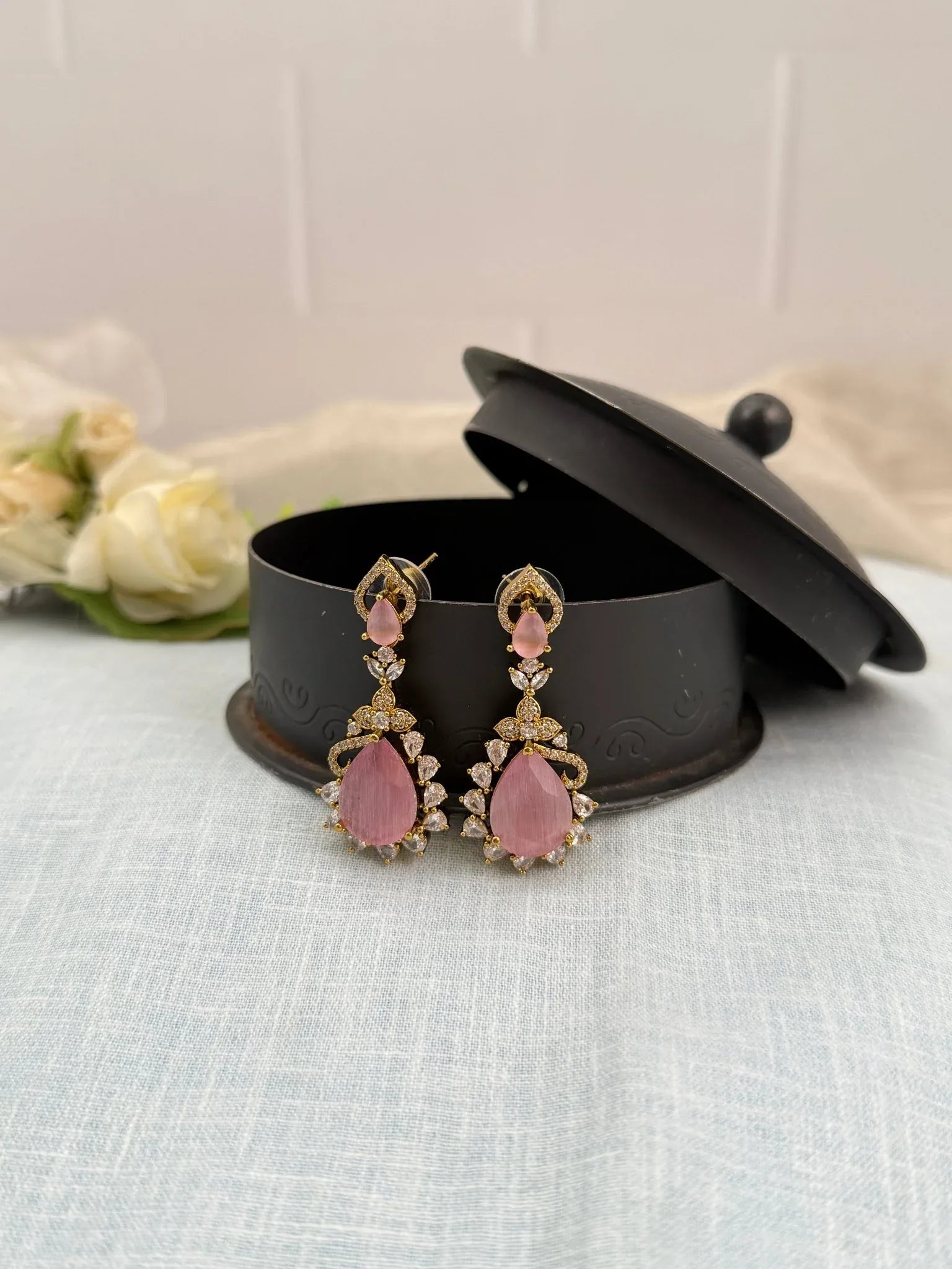 Designer Victorian Antique Stone Earrings 0203 - Mahilas