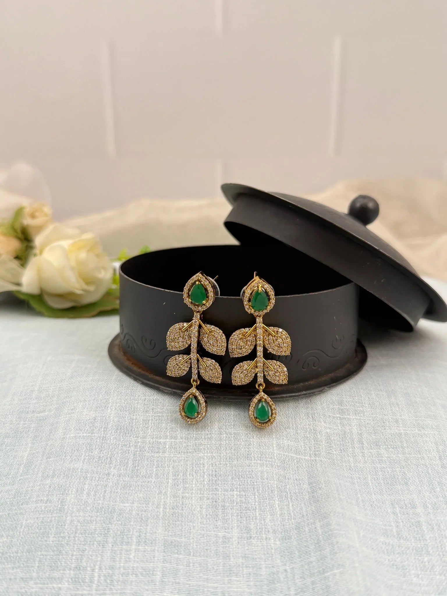 Designer Victorian Antique Stone Earrings 0207 - Mahilas