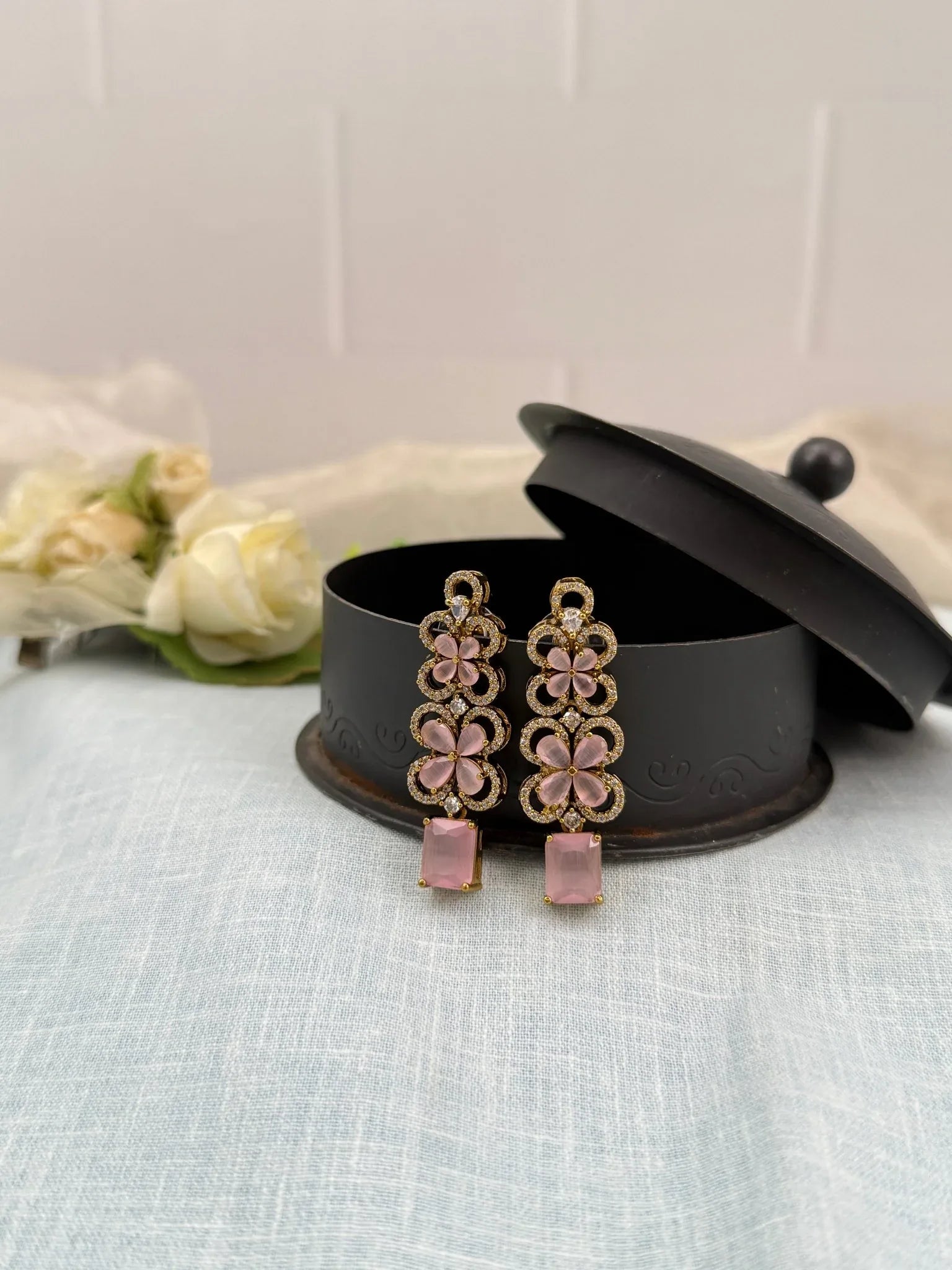 Designer Victorian Antique Stone Earrings 0219 - Mahilas