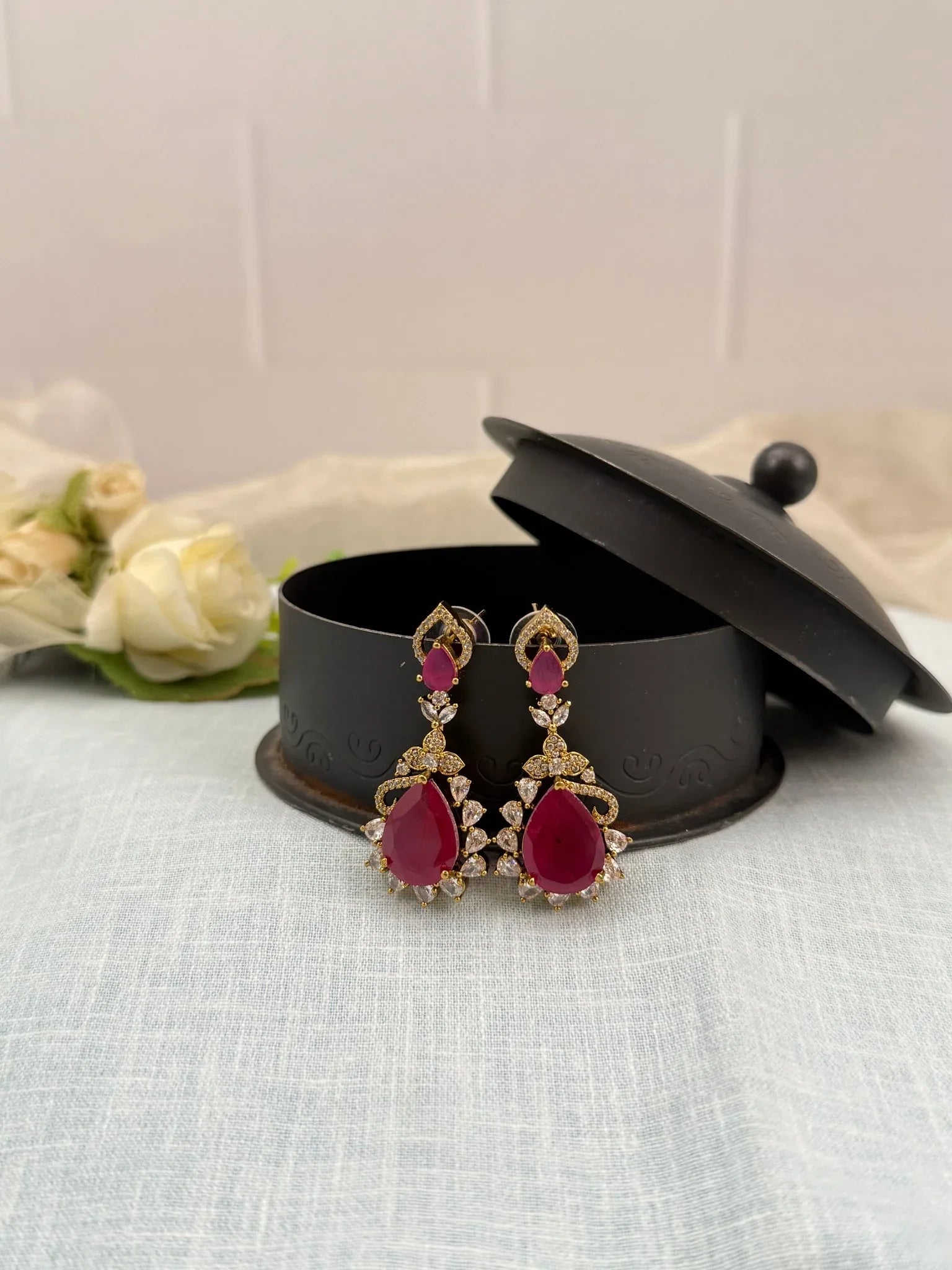 Designer Victorian Antique Stone Earrings 0225 - Mahilas