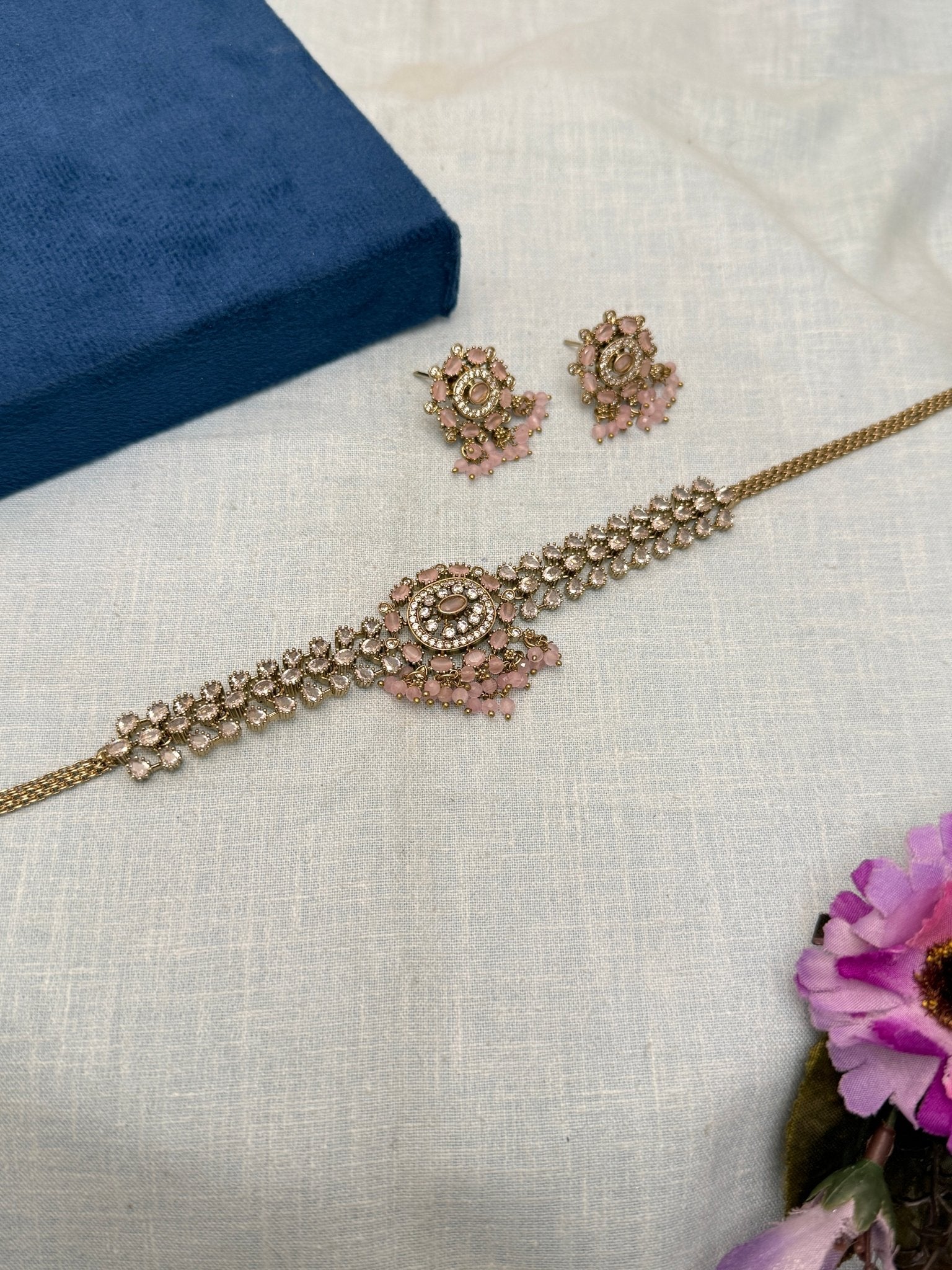 Designer Victorian Choker Necklace Set 187 - Mahilas