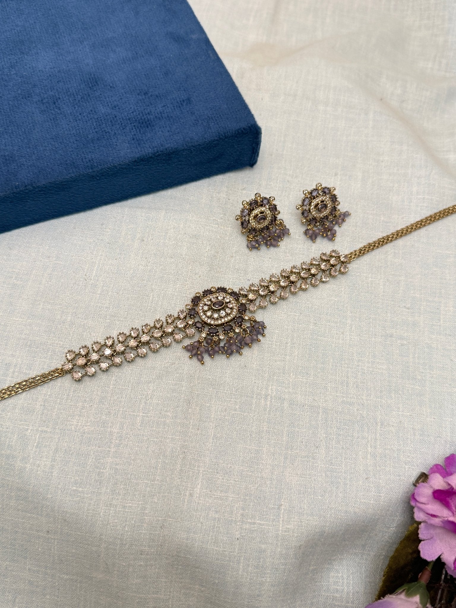 Designer Victorian Choker Necklace Set 192 - Mahilas