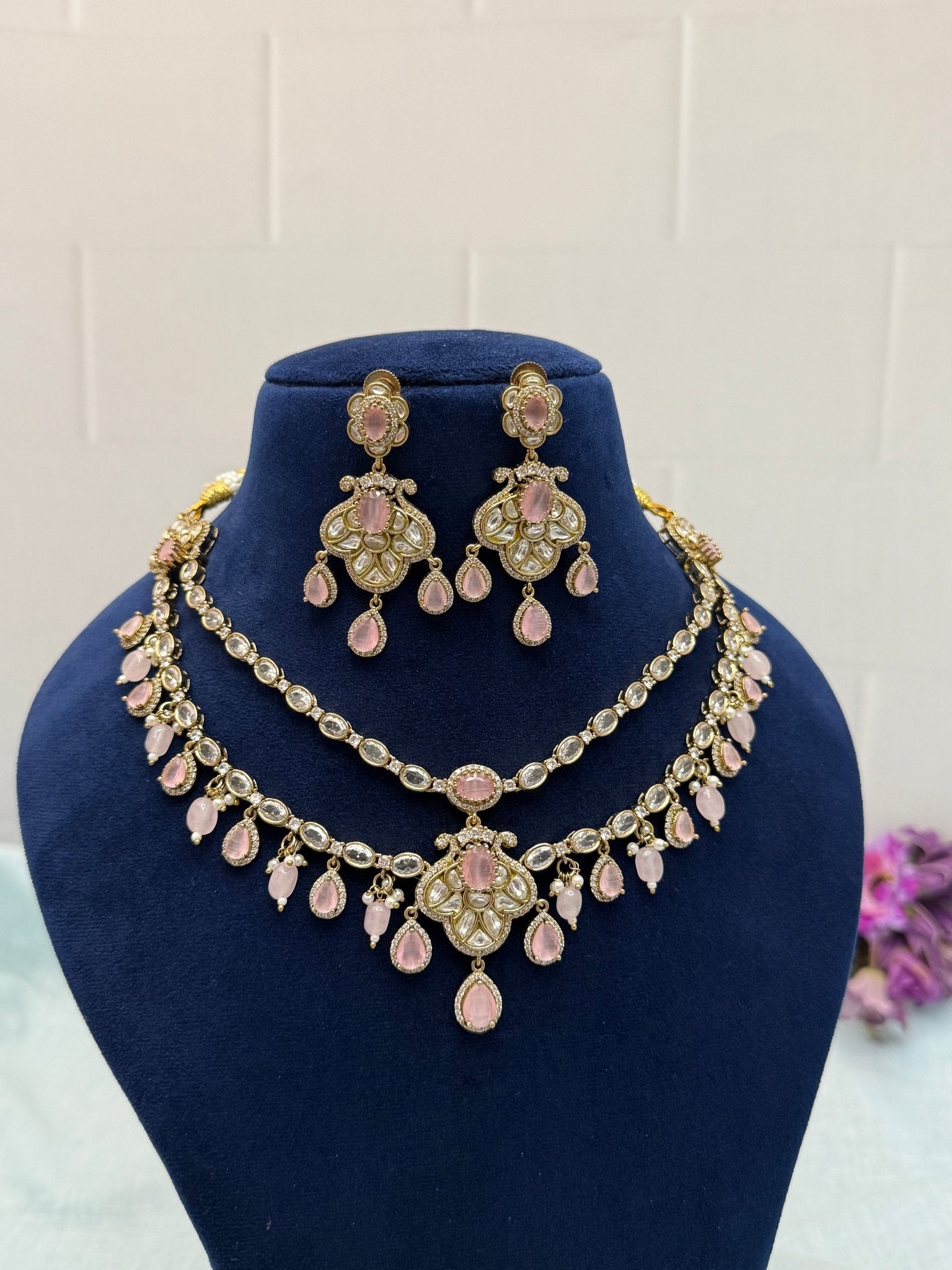 Designer Victorian Kundan Necklace Set 177 - Mahilas