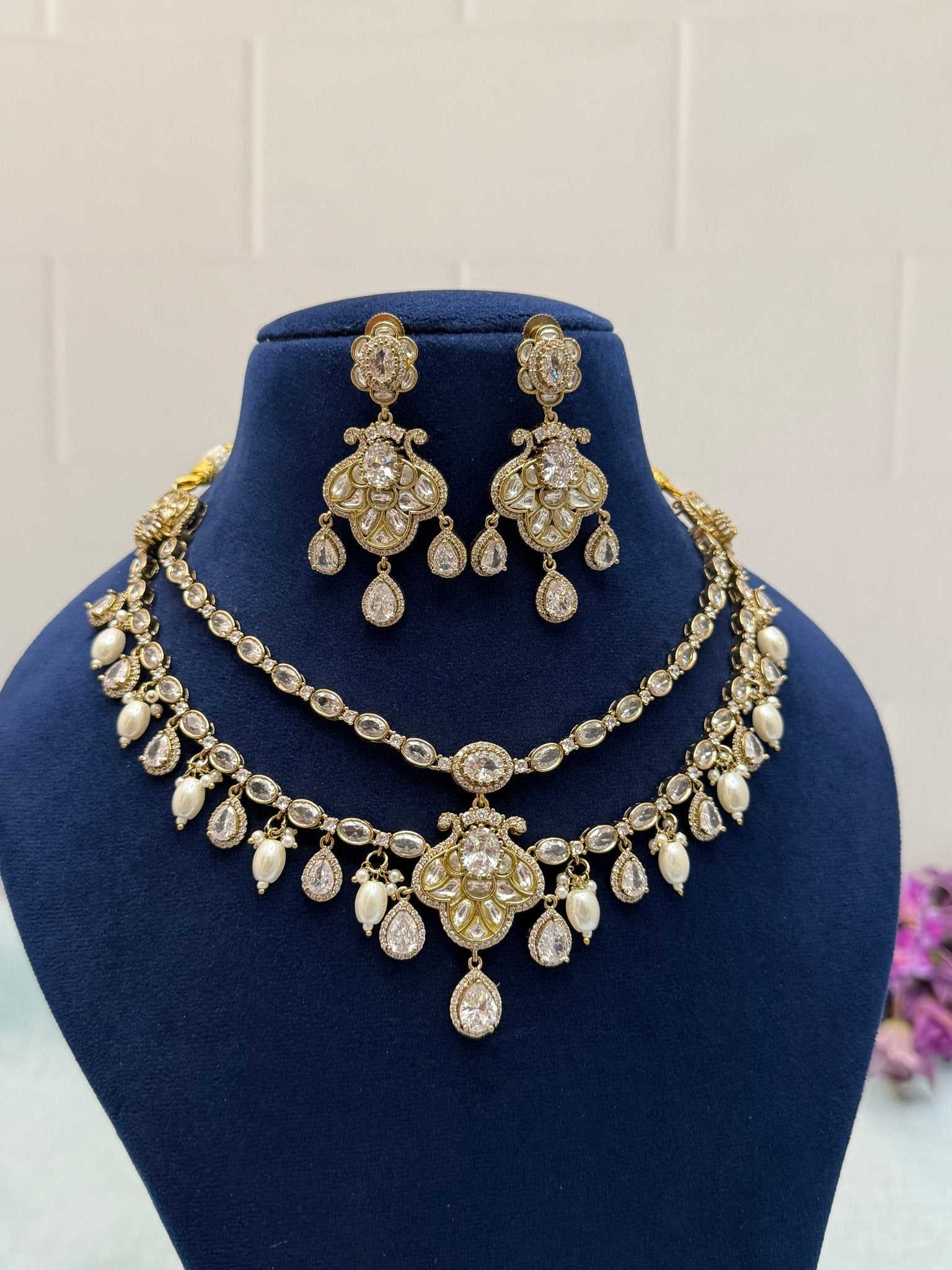 Designer Victorian Kundan Necklace Set 178 - Mahilas