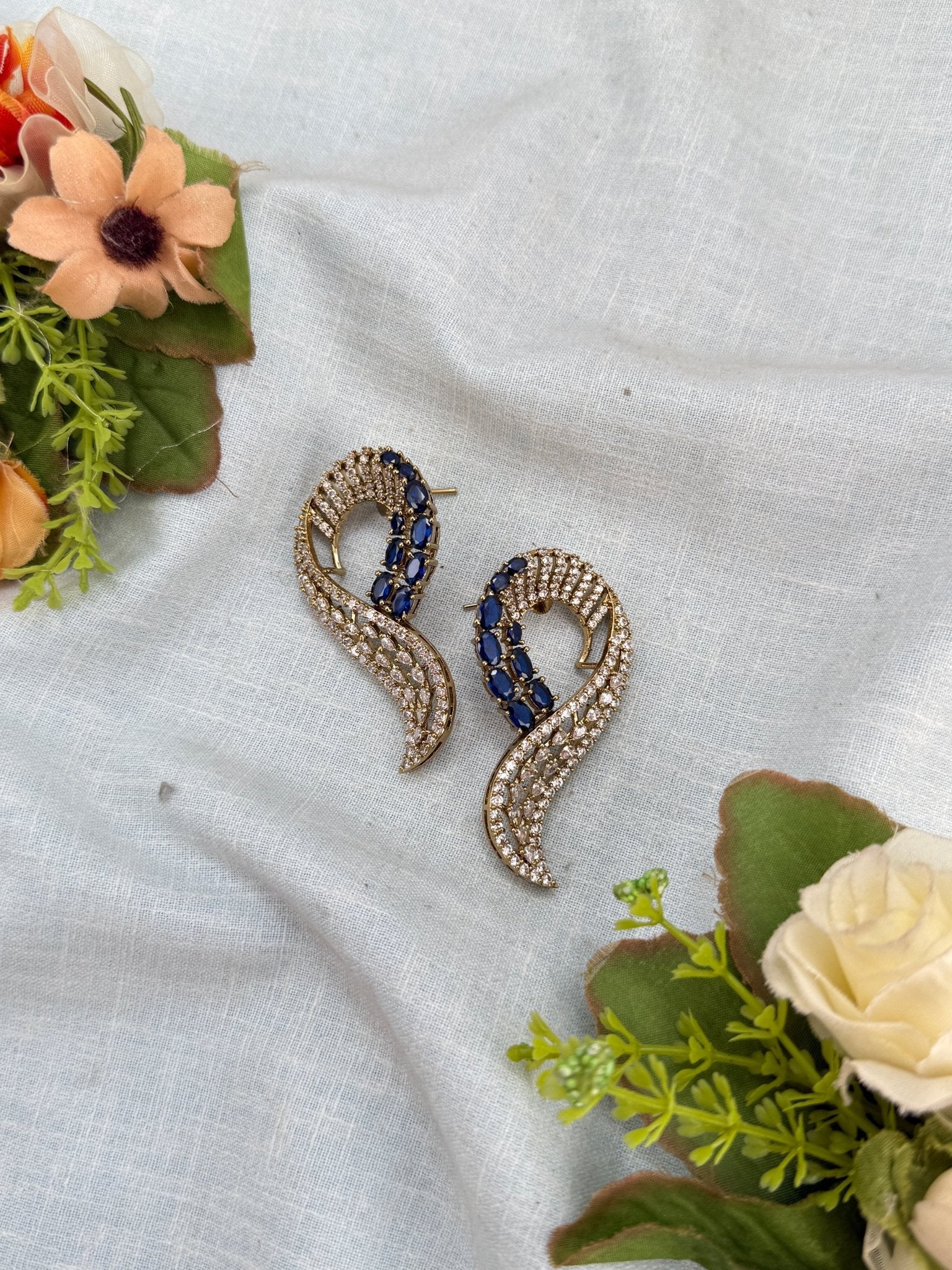 Designer Victorian Stone Statement Earrings 0269 - Mahilas