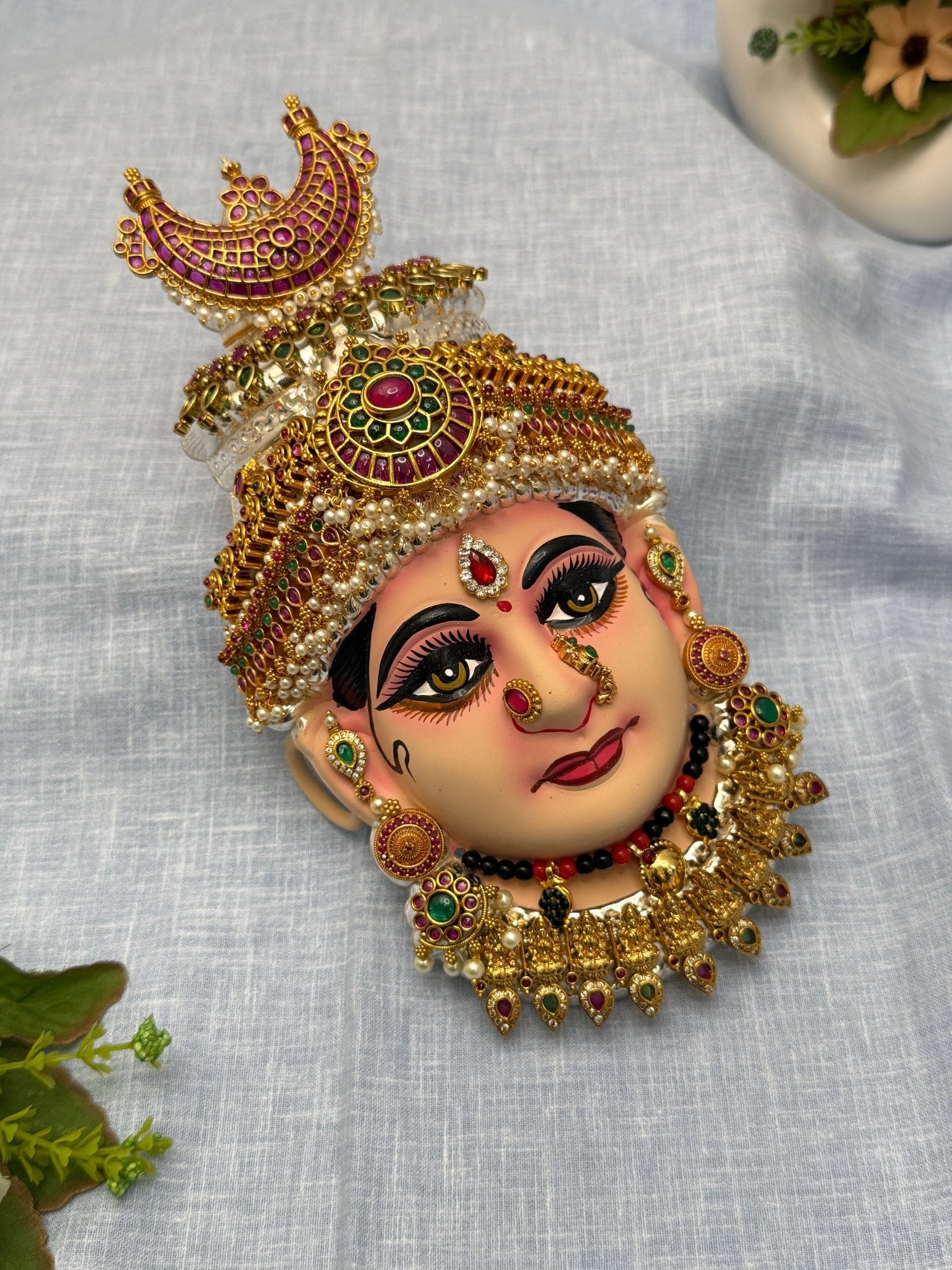 Divine Lakshm Devi Idol Mukhwada 8 inch 14 - Mahilas