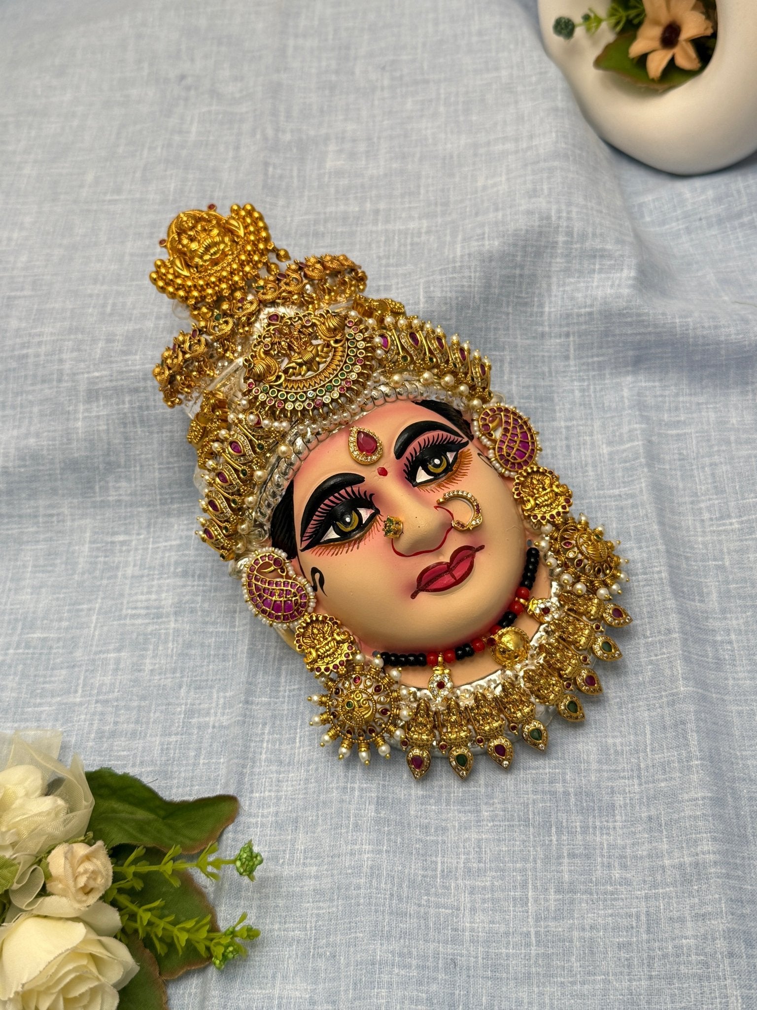 Divine Lakshm Devi Idol Mukhwada 8 inch 16 - Mahilas