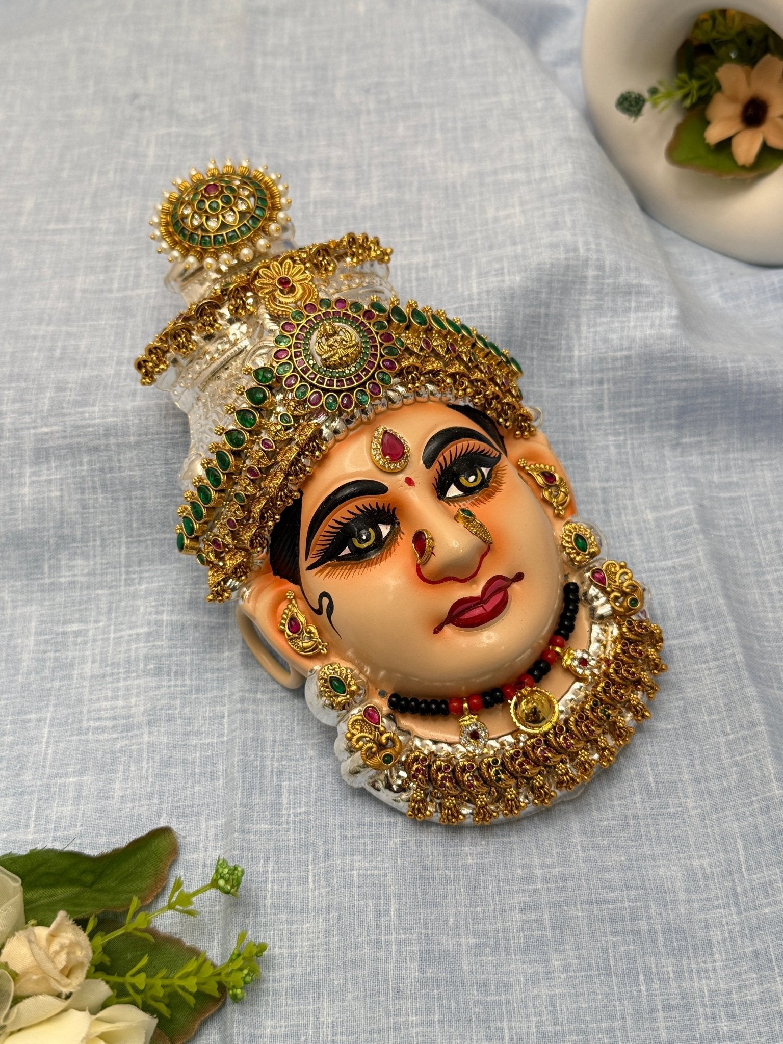 Divine Lakshm Devi Idol Mukhwada 8 inch 17 - Mahilas