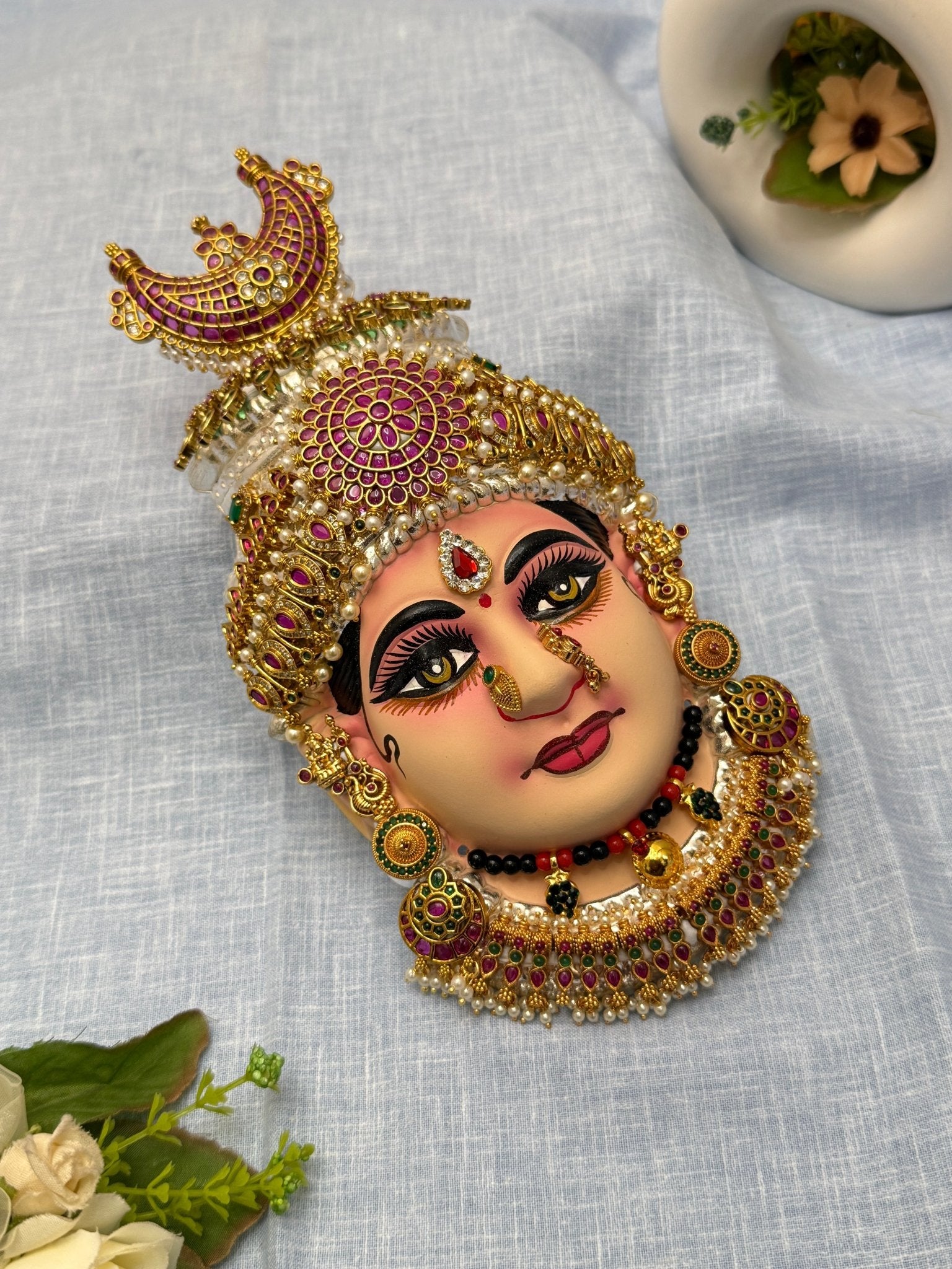 Divine Lakshm Devi Idol Mukhwada 8 inch 18 - Mahilas