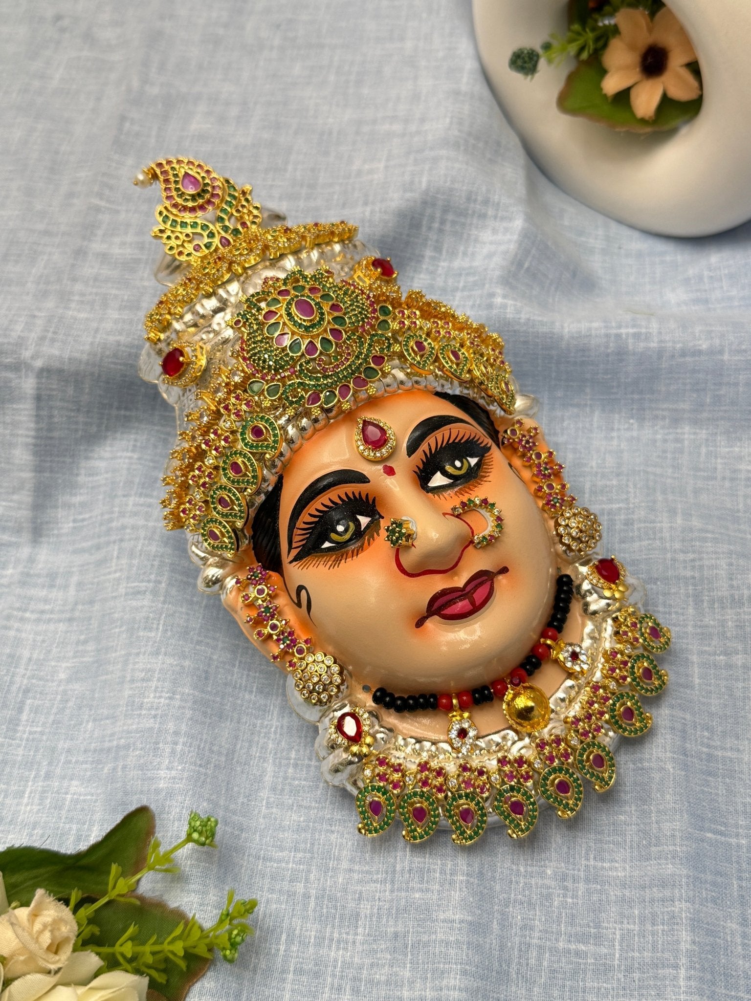 Divine Lakshm Devi Idol Mukhwada 8 inch 22 - Mahilas