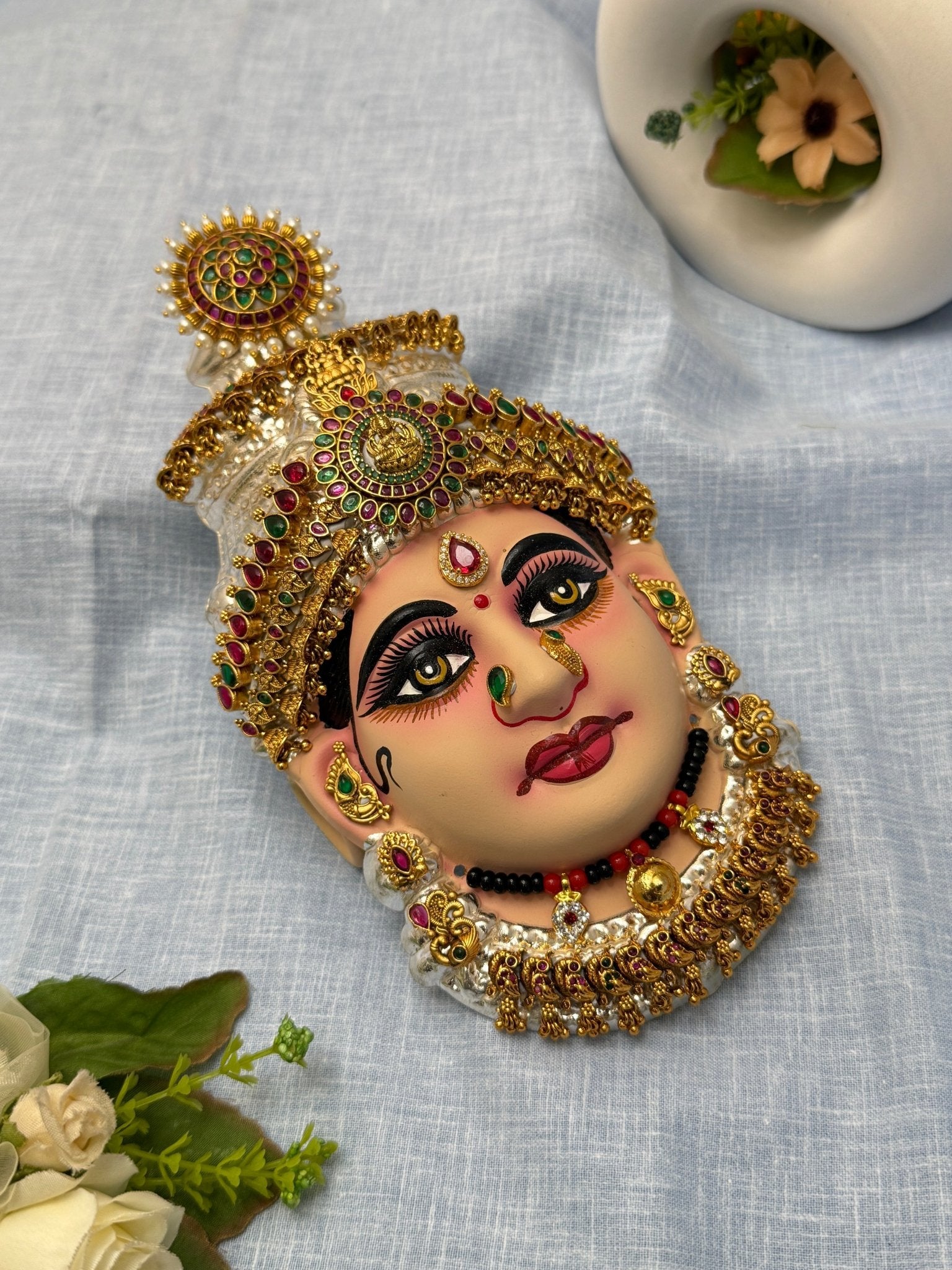 Divine Lakshm Devi Idol Mukhwada 8 inch 25 - Mahilas