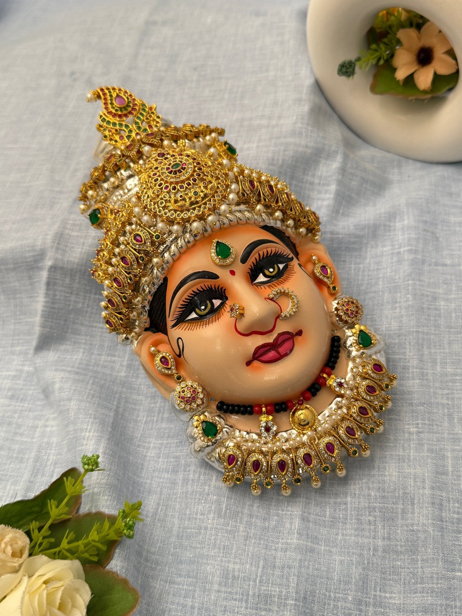 Divine Lakshm Devi Idol Mukhwada 8 inch 26 - Mahilas