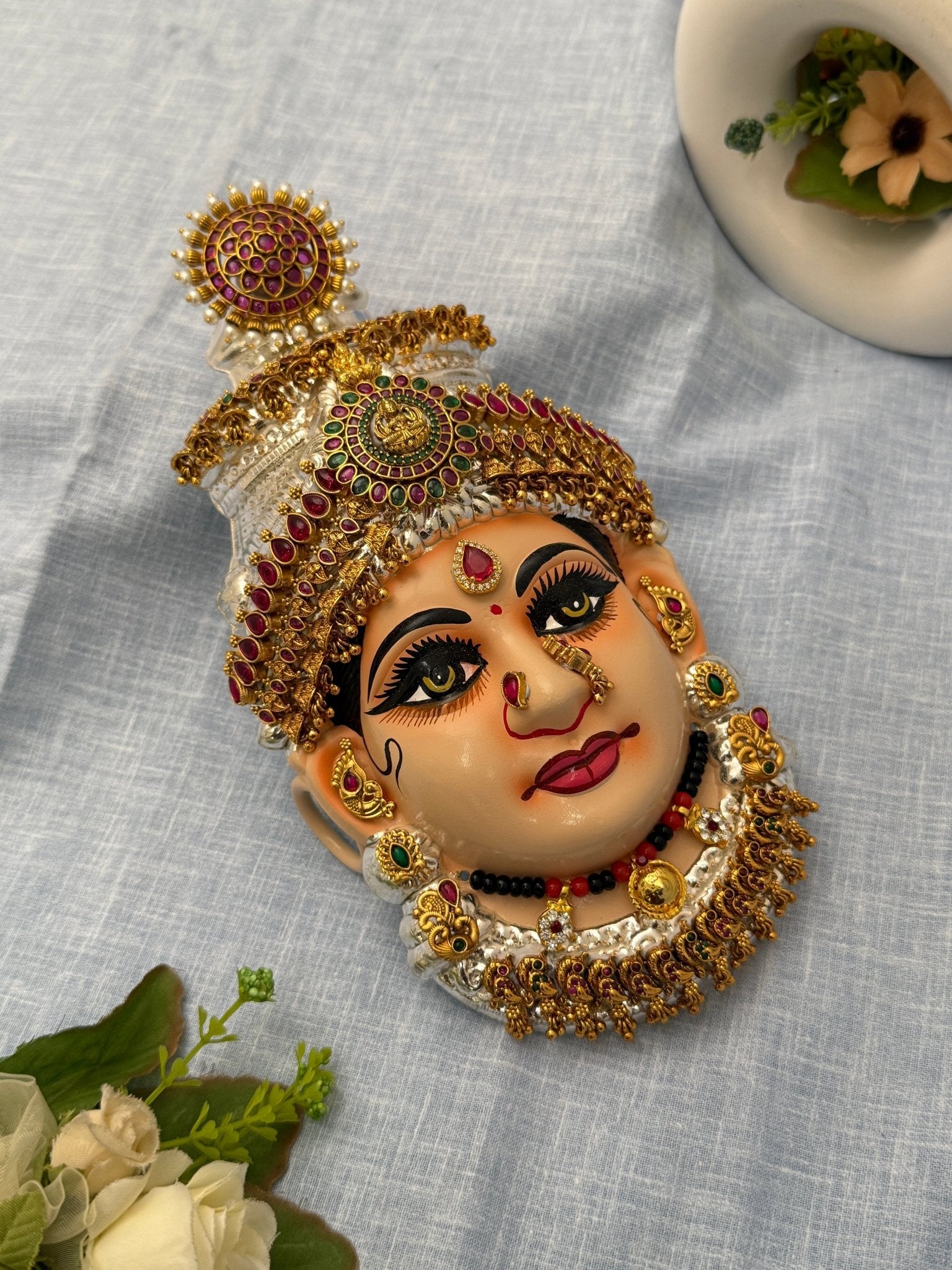 Divine Lakshm Devi Idol Mukhwada 8 inch 28 - Mahilas