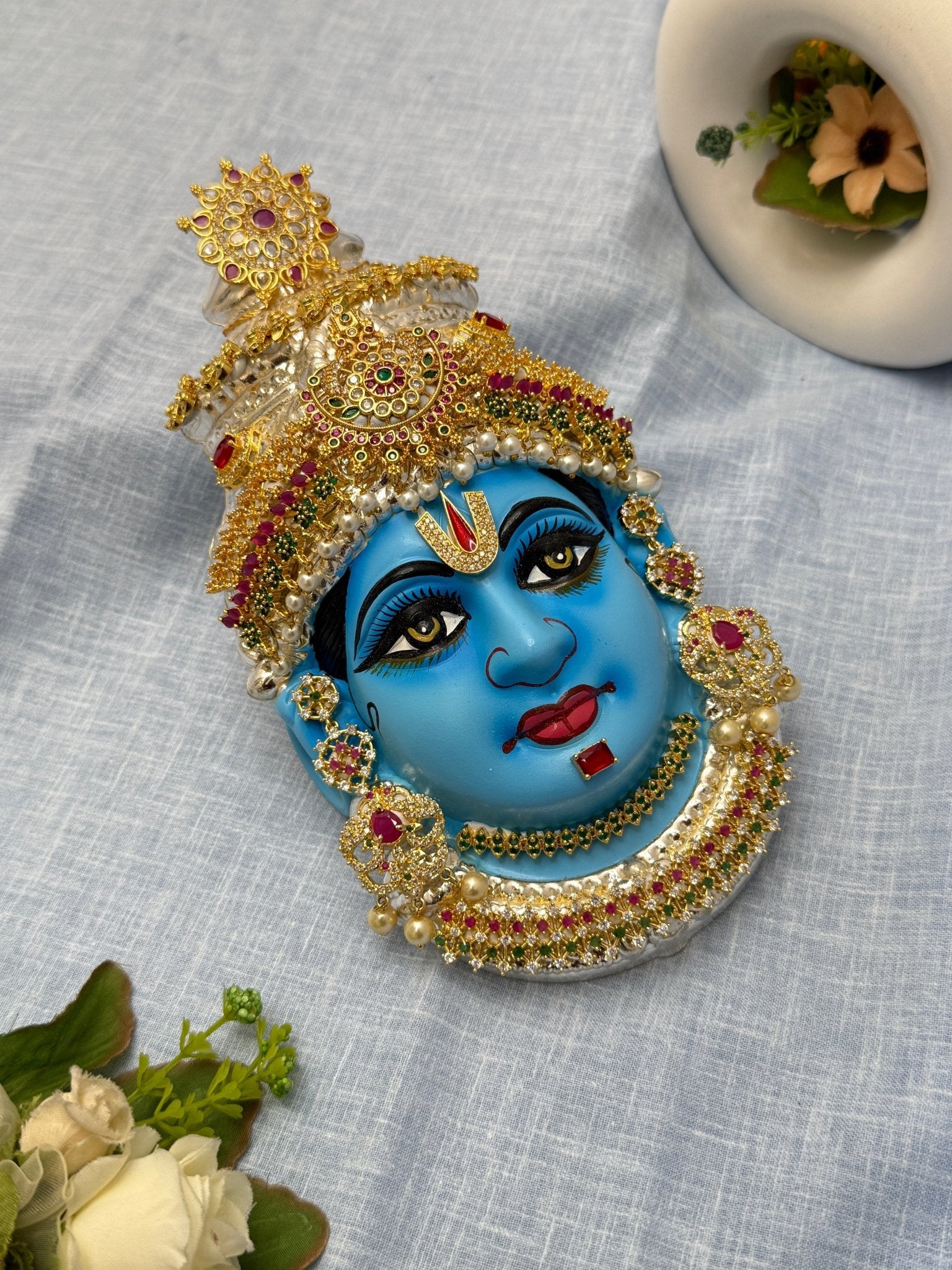 Divine Lakshm Devi Idol Mukhwada 8 inch 30 - Mahilas