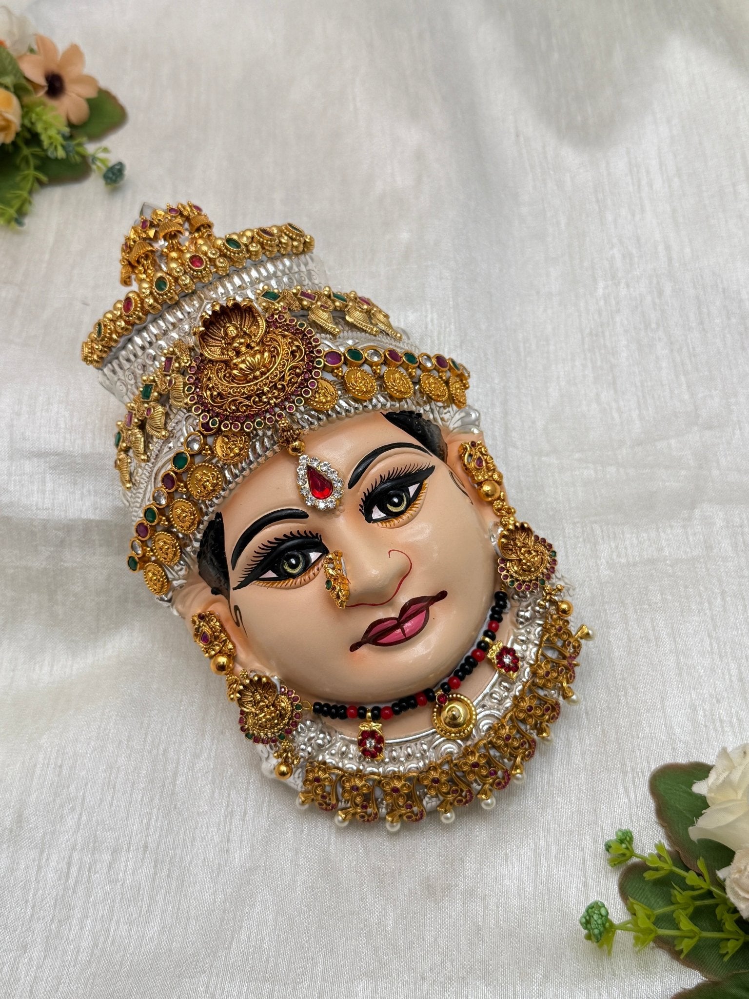Divine Lakshmi Devi Idol Mukhwada 8 inch 58 - Mahilas