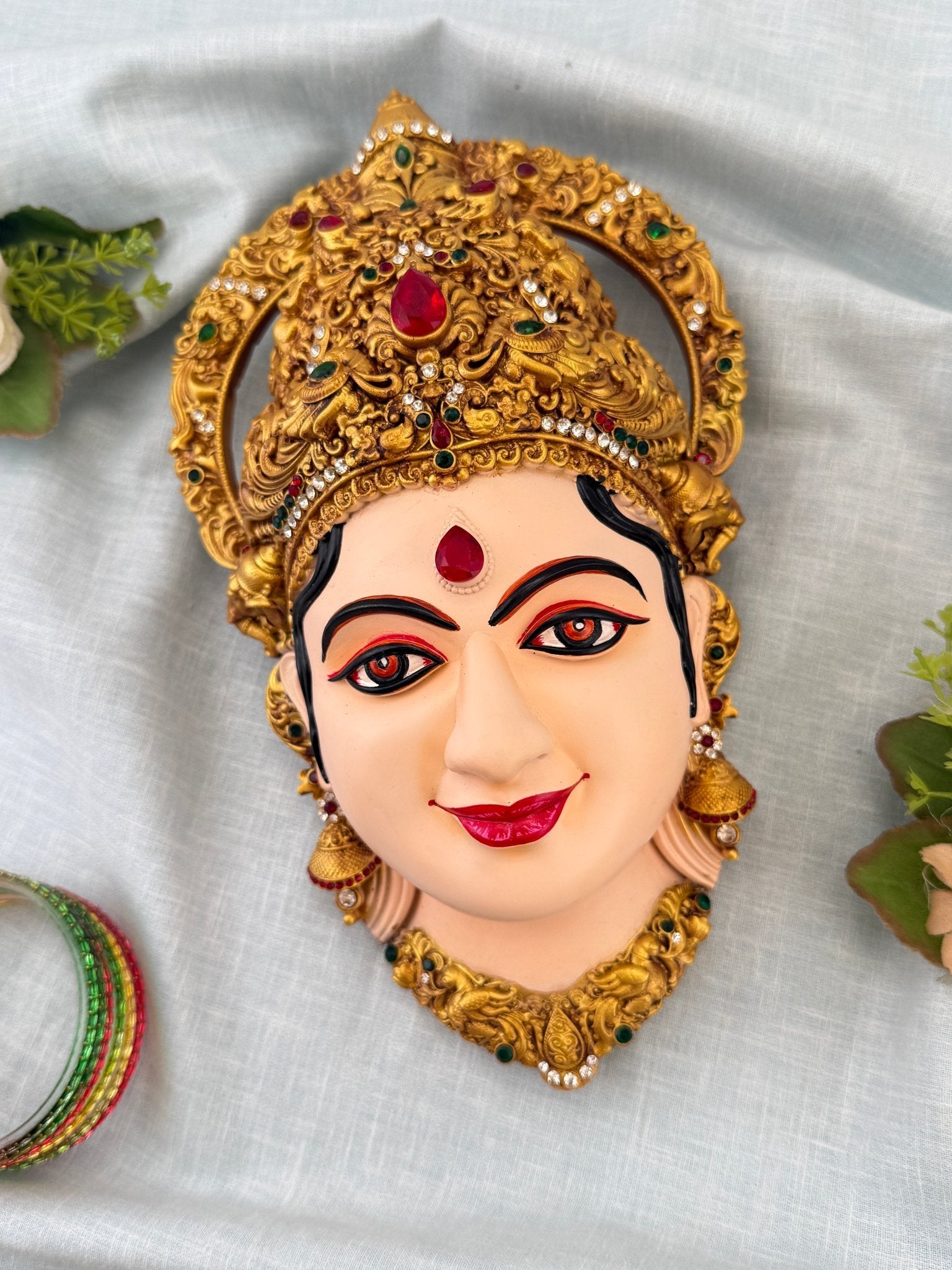 Divine Lakshmi Devi Mukhwada Brass - 10 inch 005 - Mahilas