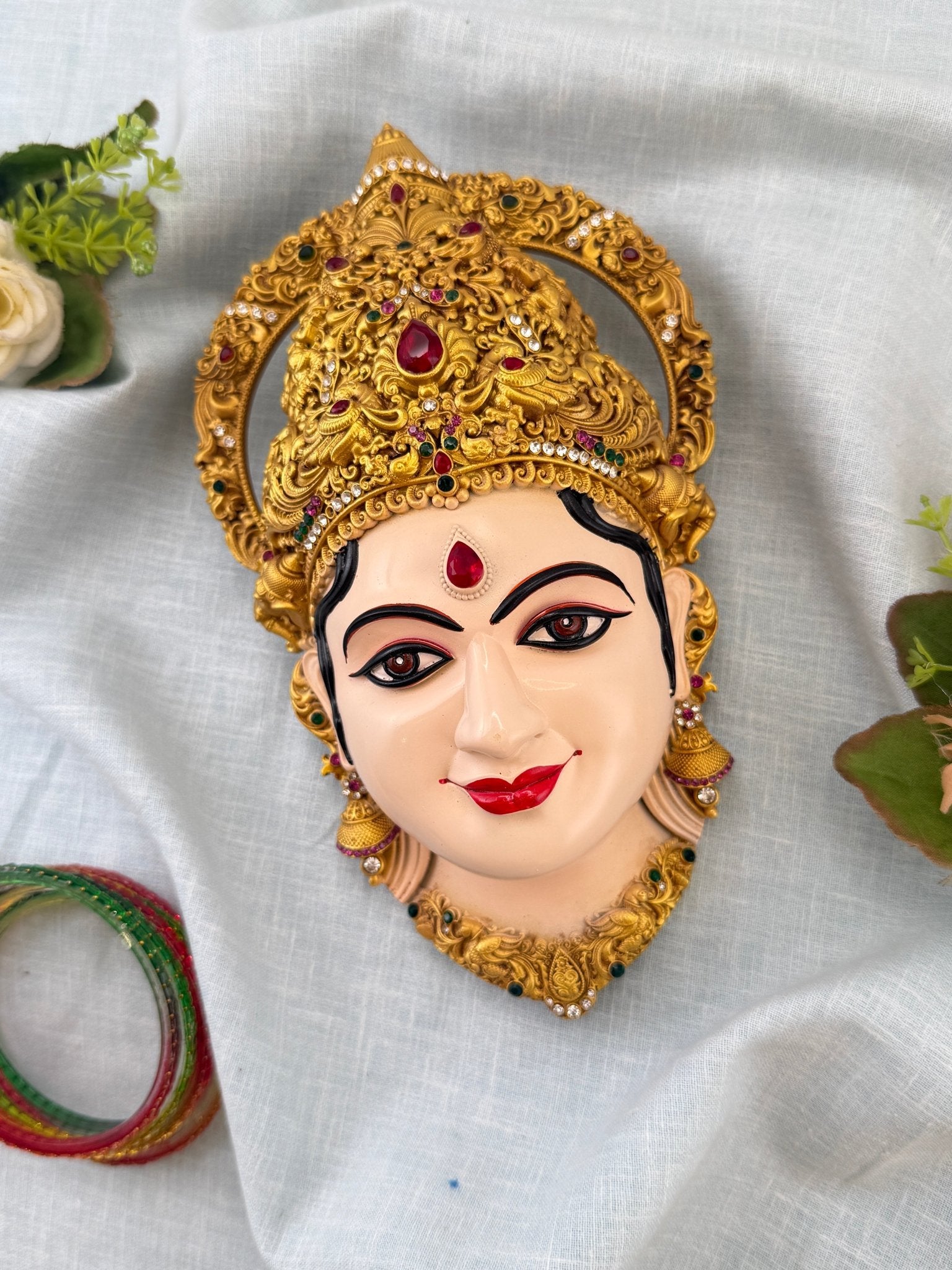 Divine Lakshmi Devi Mukhwada Brass - 8 inch 004 - Mahilas