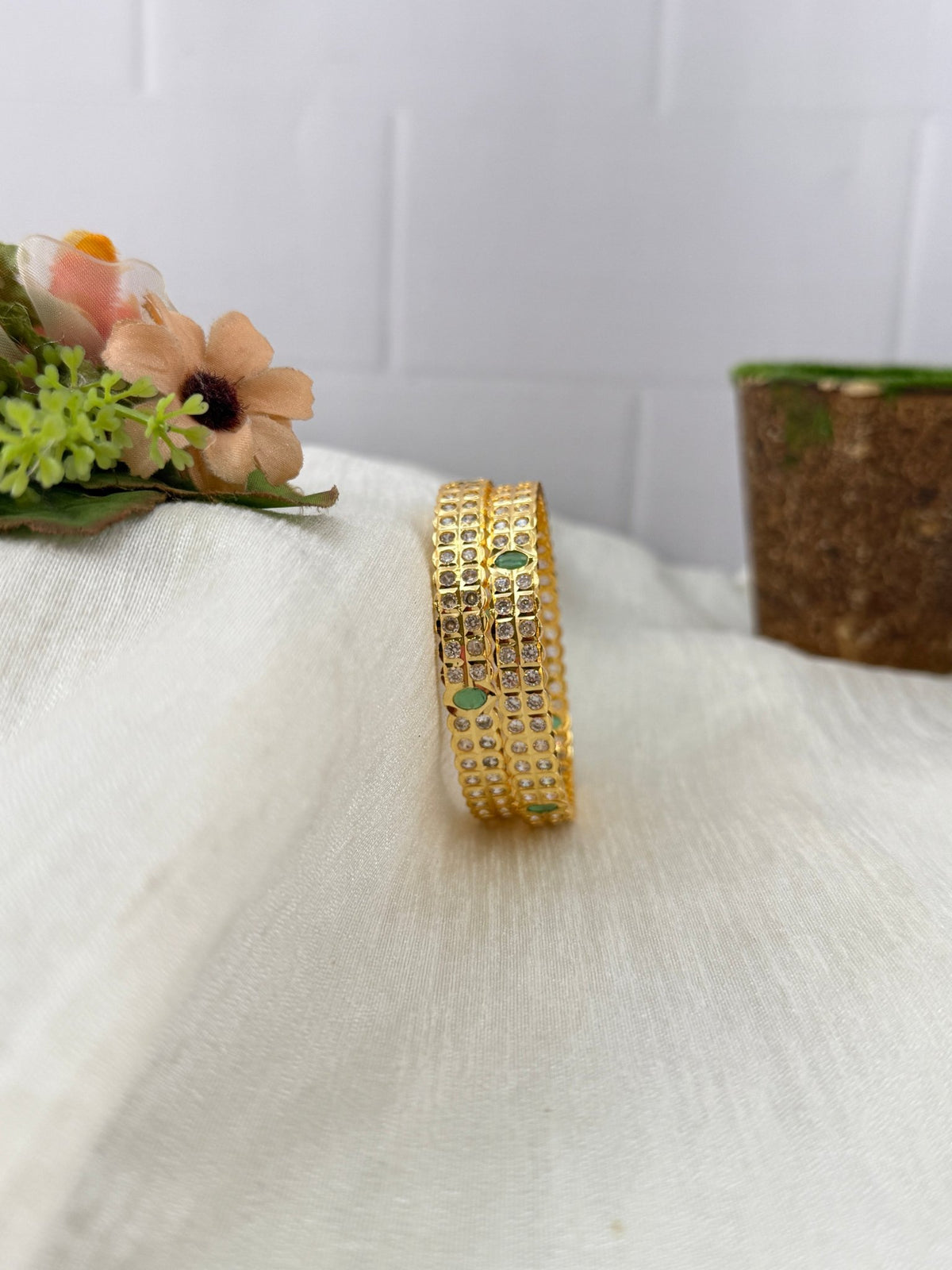 Gold Like Stone Bangles | Set of 2 | 004 - Mahilas