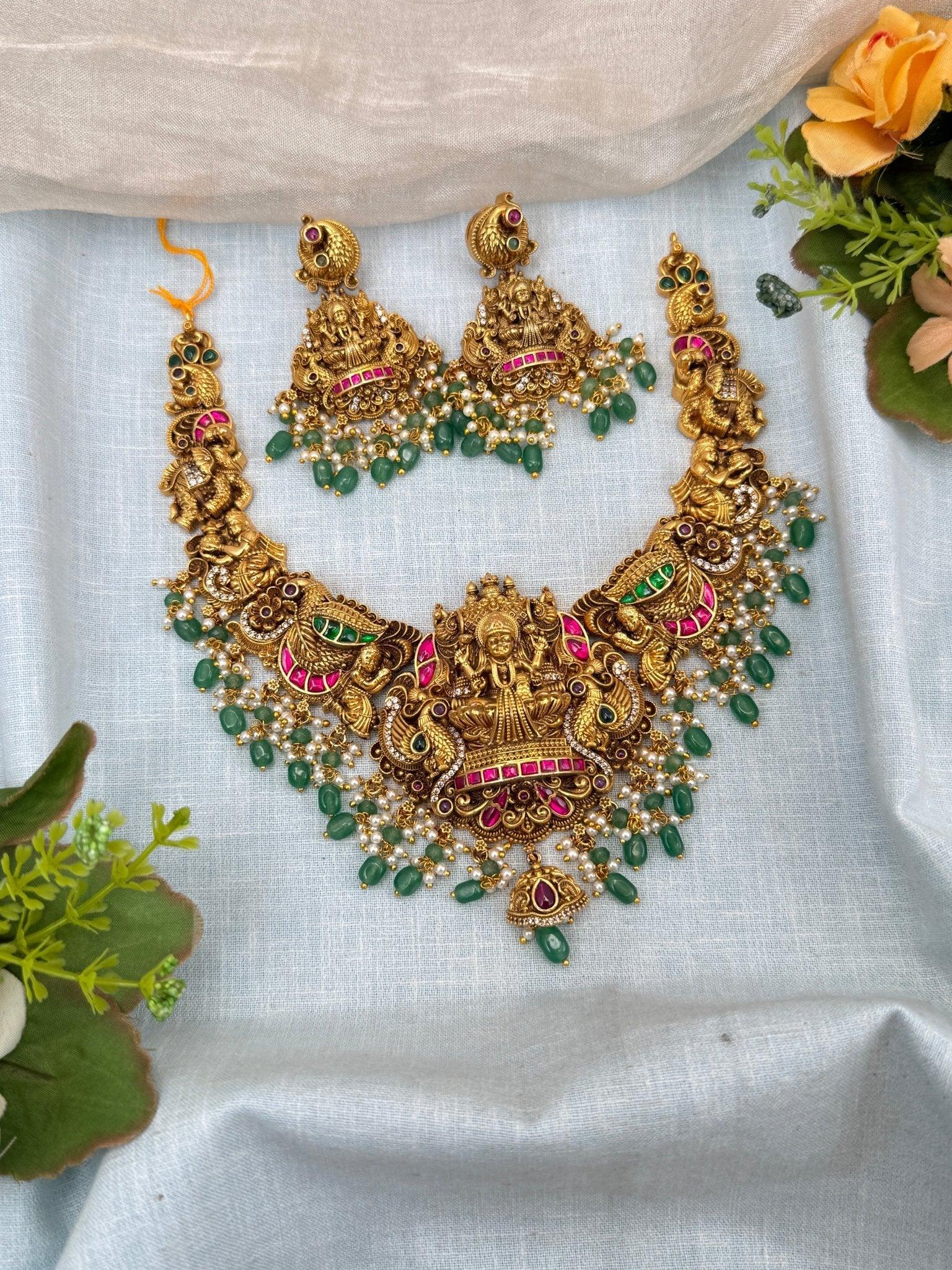 Grand Jadau Antique Statement Short Necklace Set 585 - Mahilas