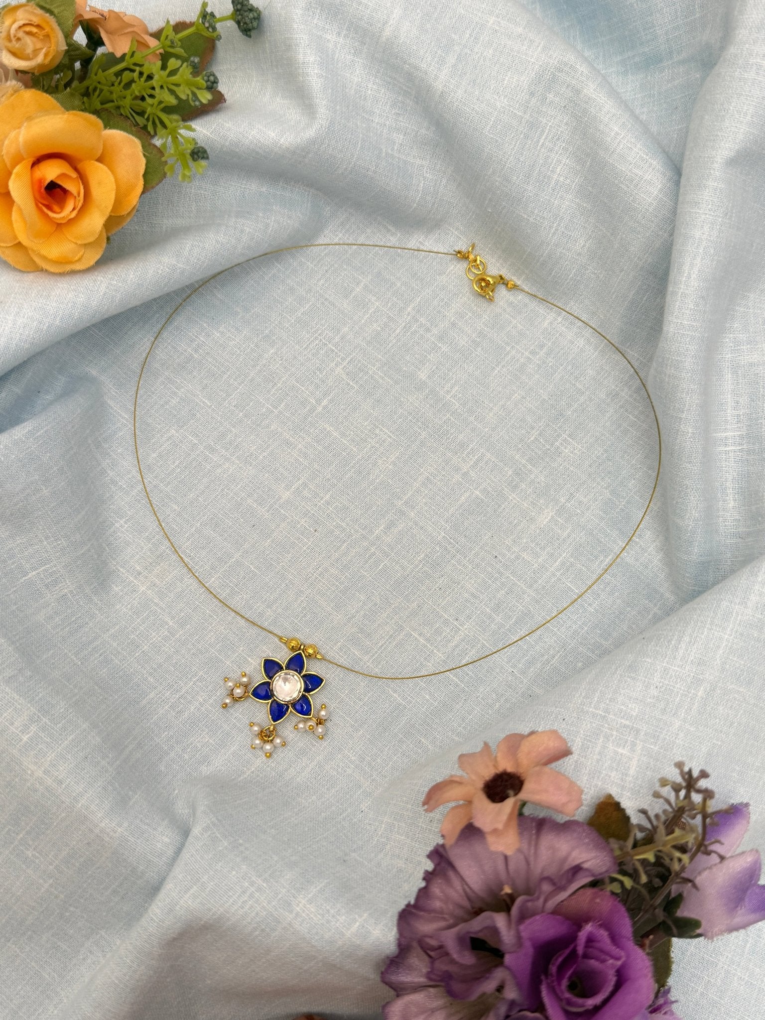 Invisible Chain Jadau Necklace 220 - Mahilas