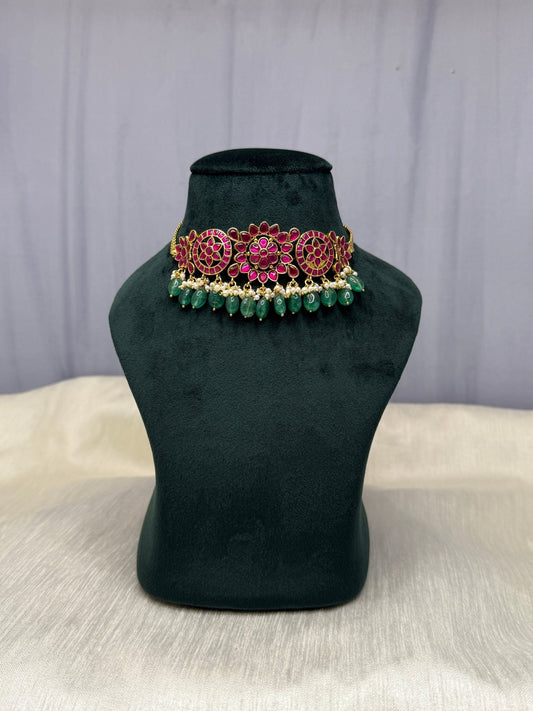 Jadau Choker Necklace Set 285 - Mahilas