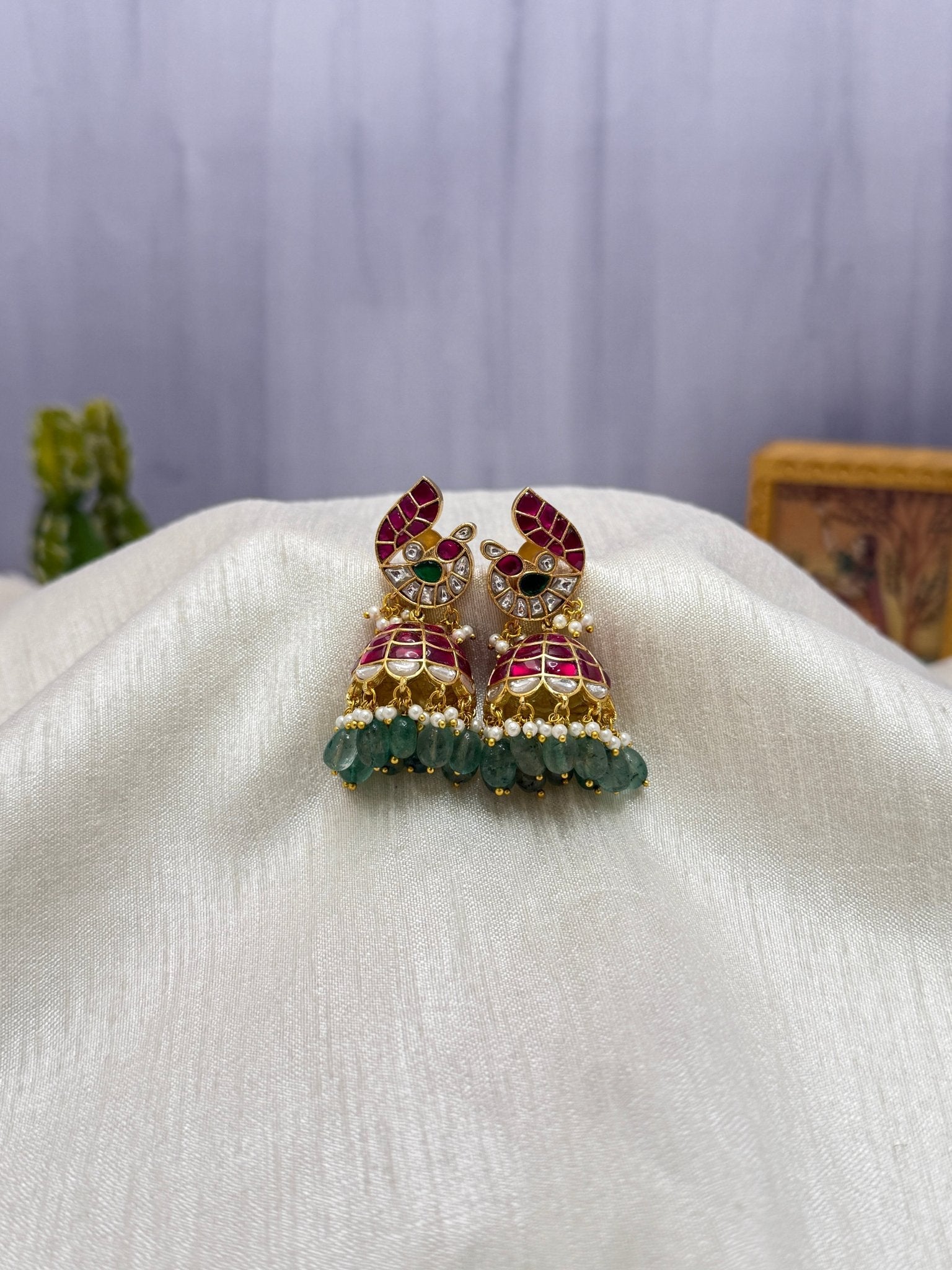 Jadau Jhumka Earrings 1126 - Mahilas