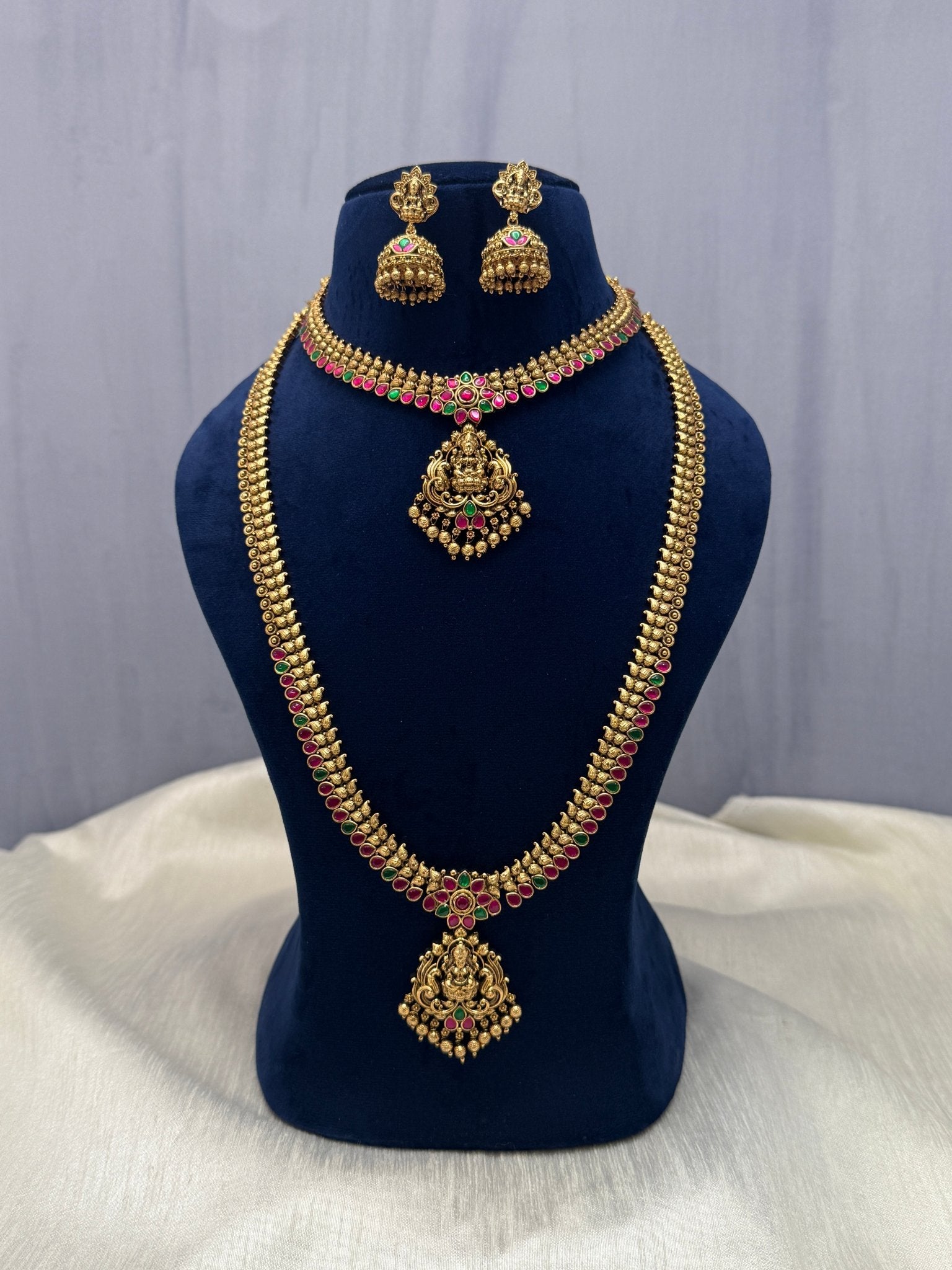 Jadau Kundan Antique Bridal Necklace Set 305 - Mahilas