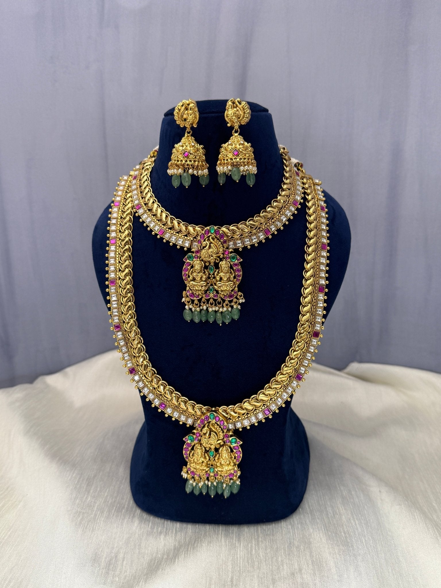 Jadau Kundan Antique Bridal Necklace Set 310 - Mahilas
