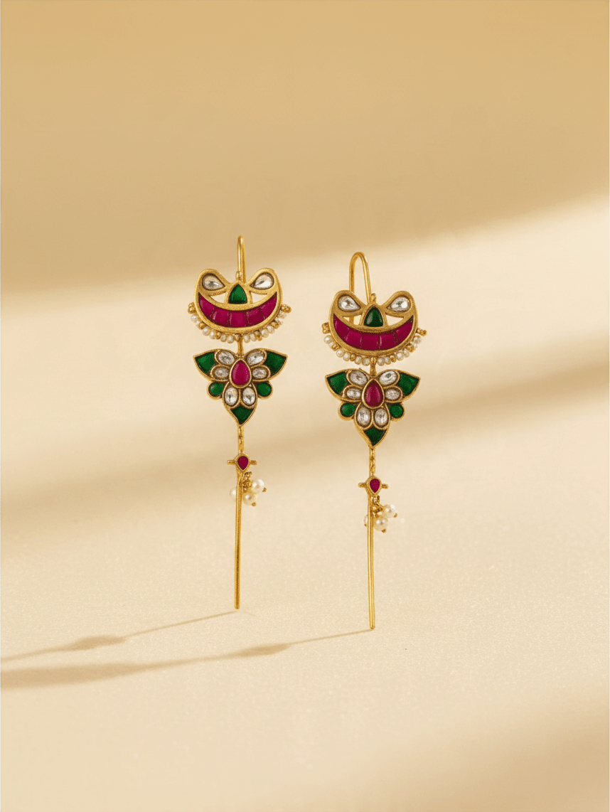 Jadau Kundan Bugadi Earrcuff Earrings| E0528 - Mahilas