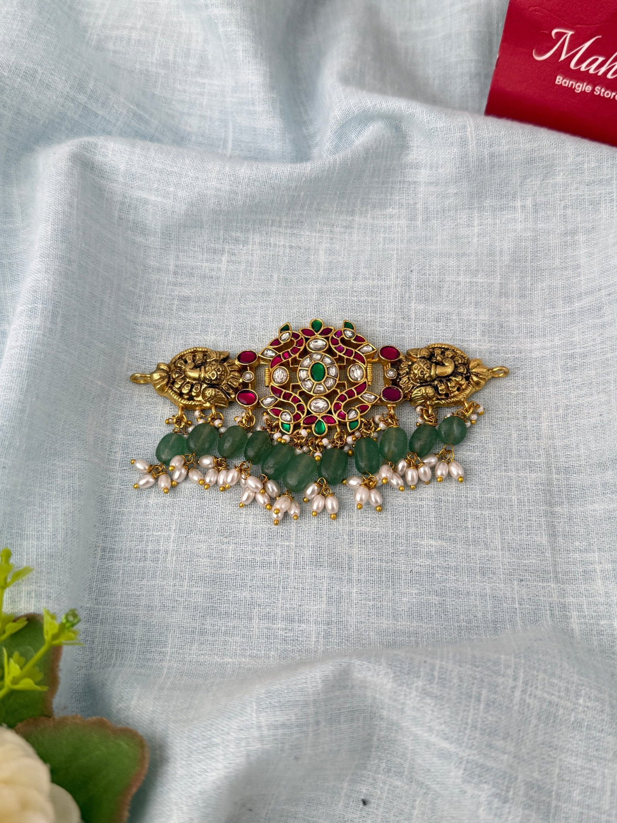 Jadau Kundan Designer Peacock Pendant| N1179 - Mahilas