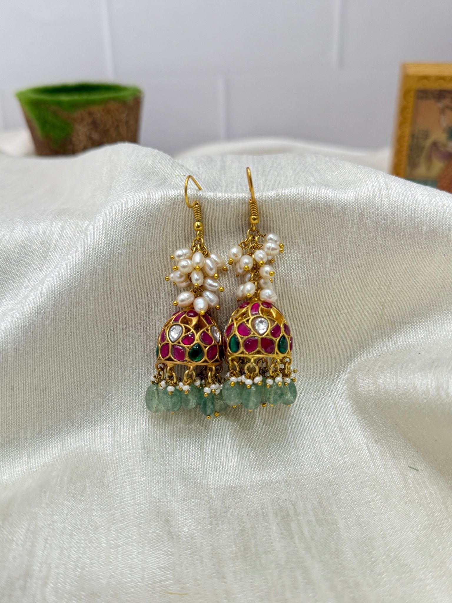 Jadau Kundan Earrings 1140 - Mahilas