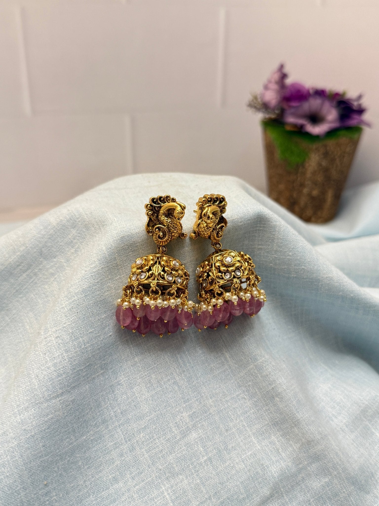 Jadau Kundan Earrings 1155 - Mahilas