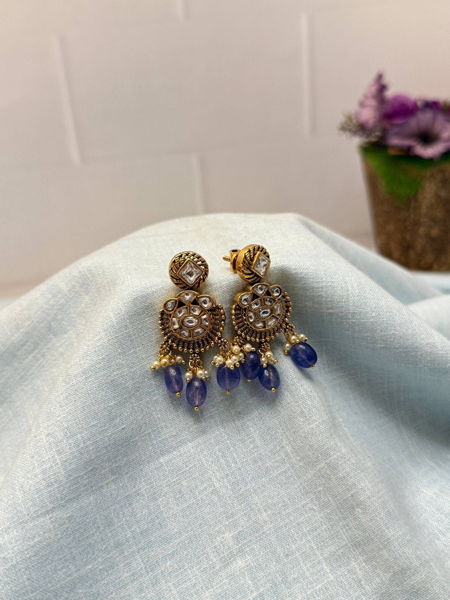 Jadau Kundan Earrings 1157 - Mahilas
