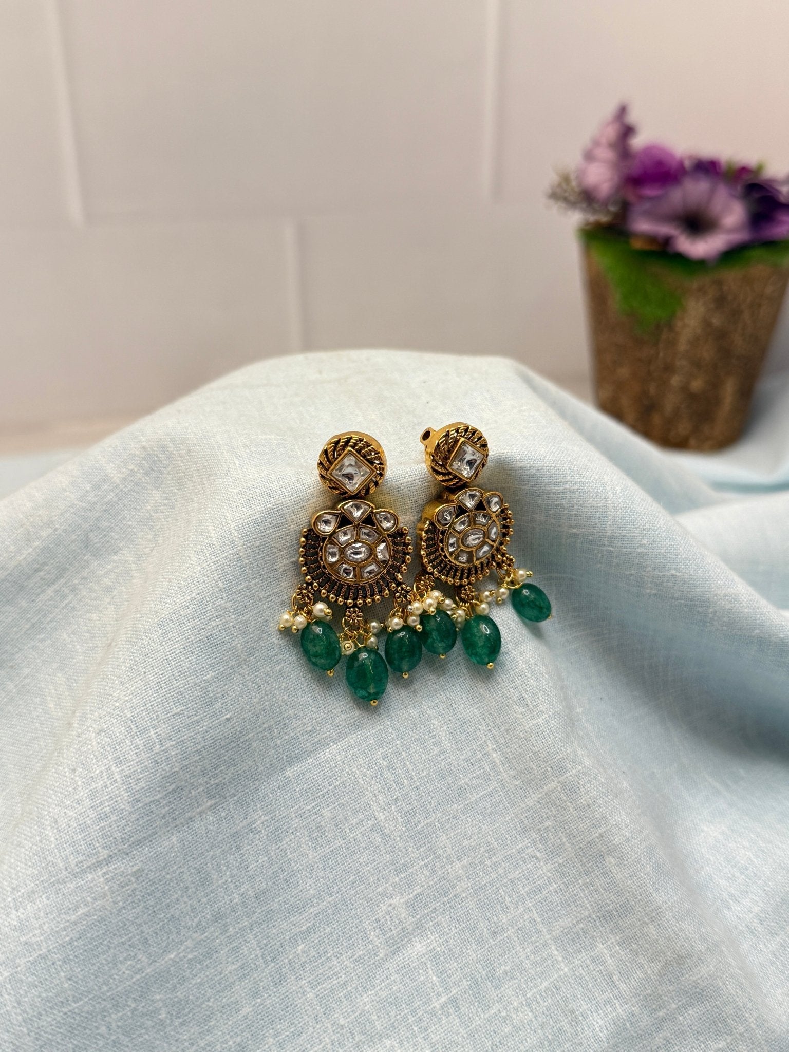 Jadau Kundan Earrings 1159 - Mahilas