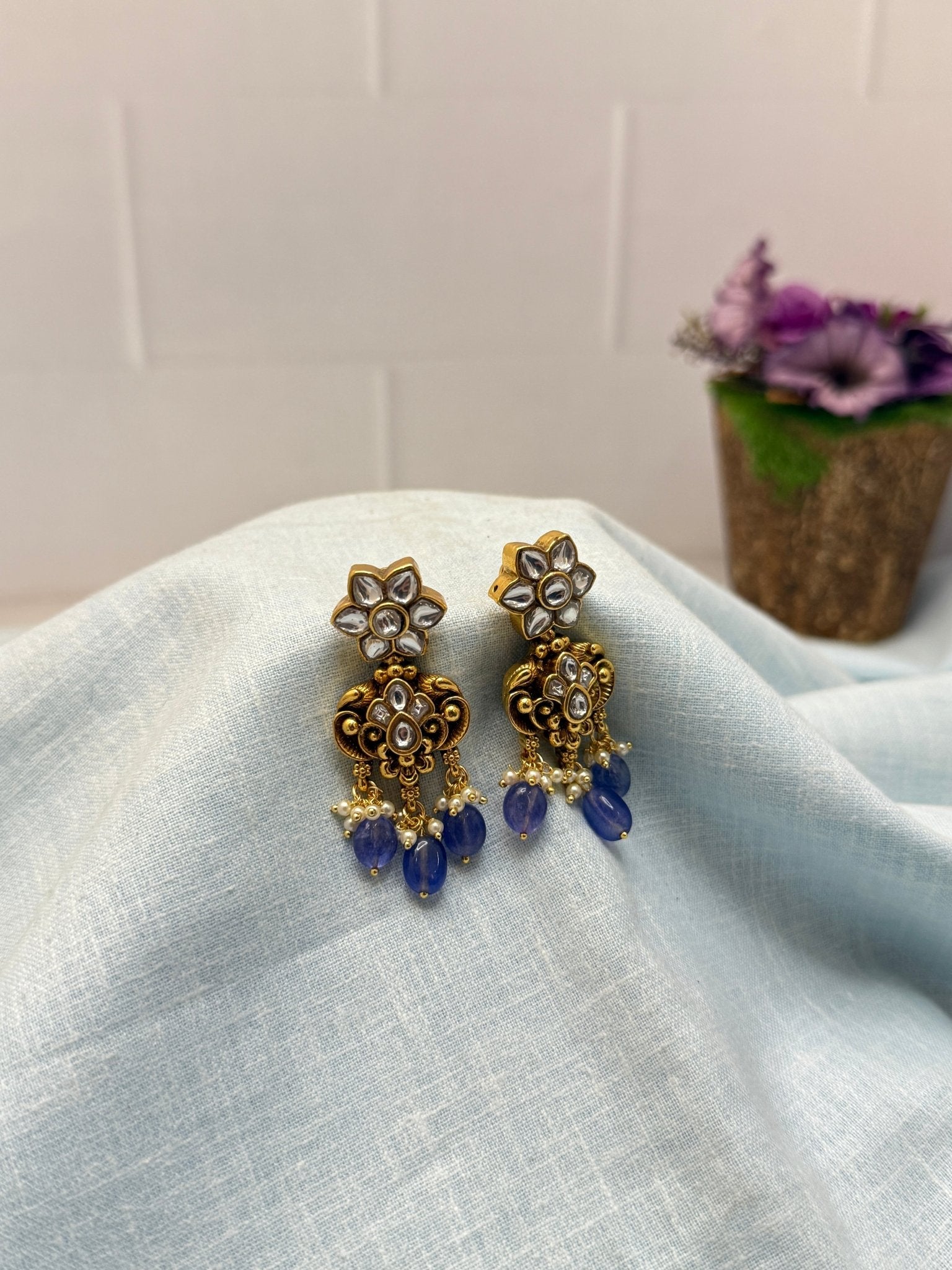 Jadau Kundan Earrings 1161 - Mahilas