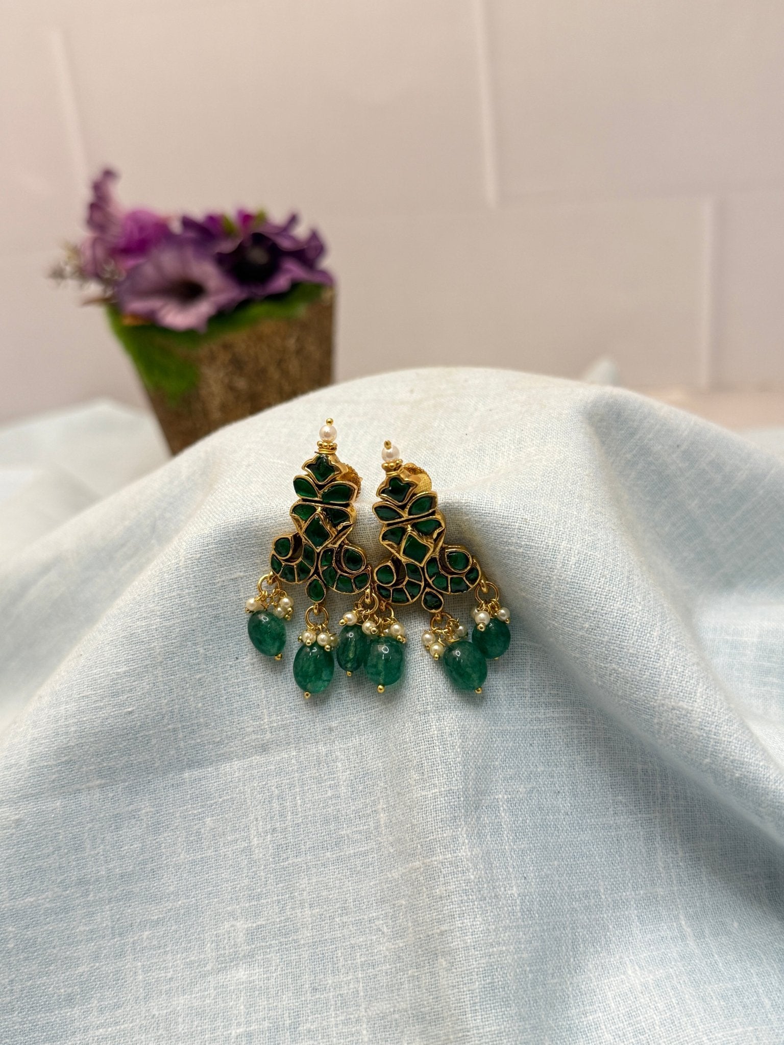 Jadau Kundan Earrings 1162 - Mahilas