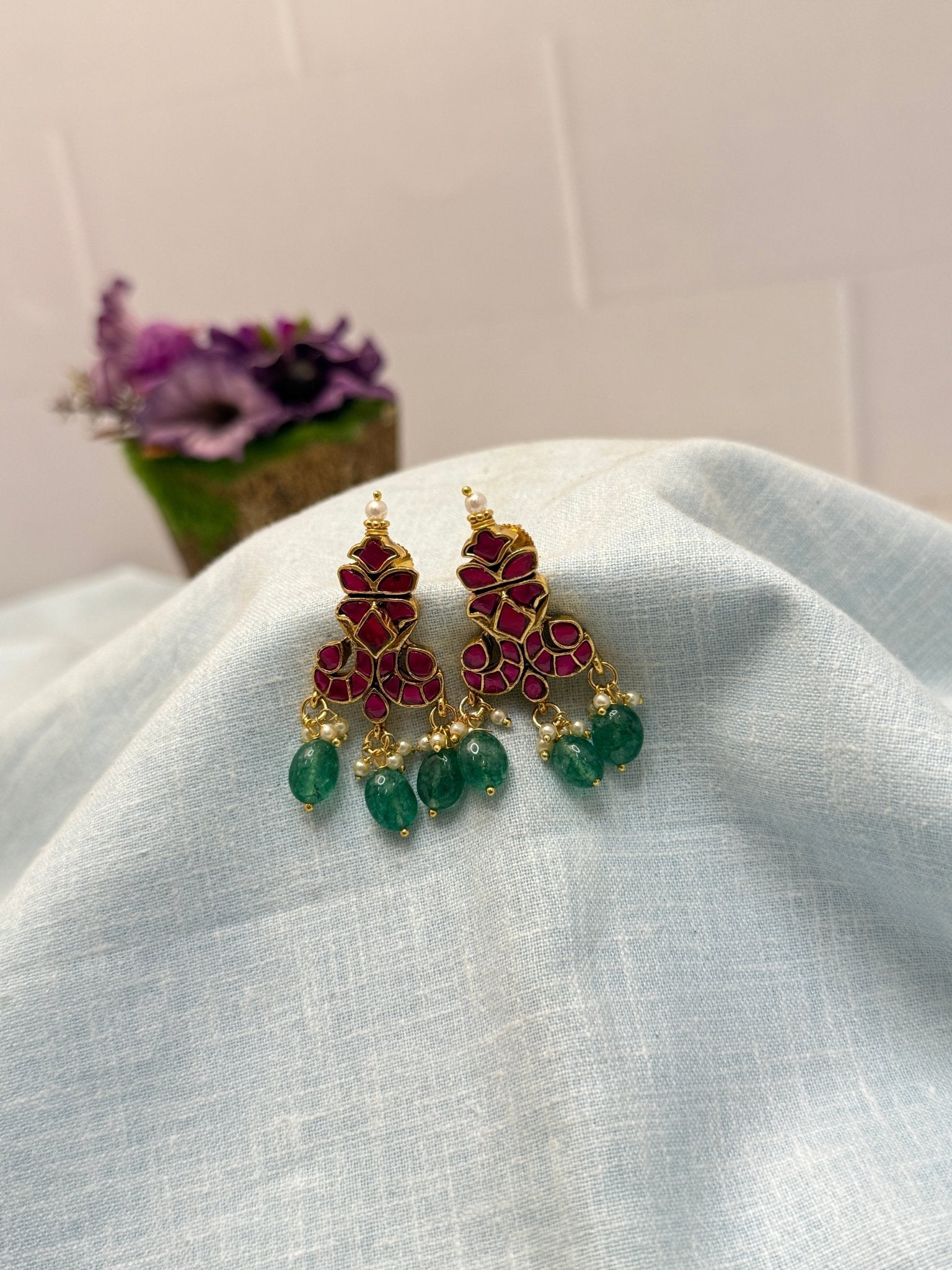 Jadau Kundan Earrings 1163 - Mahilas