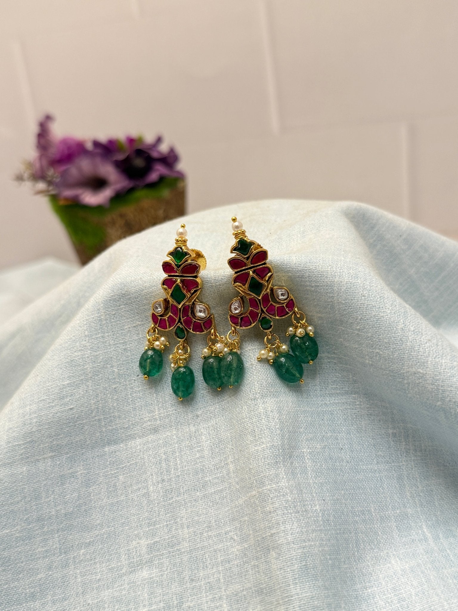Jadau Kundan Earrings 1164 - Mahilas