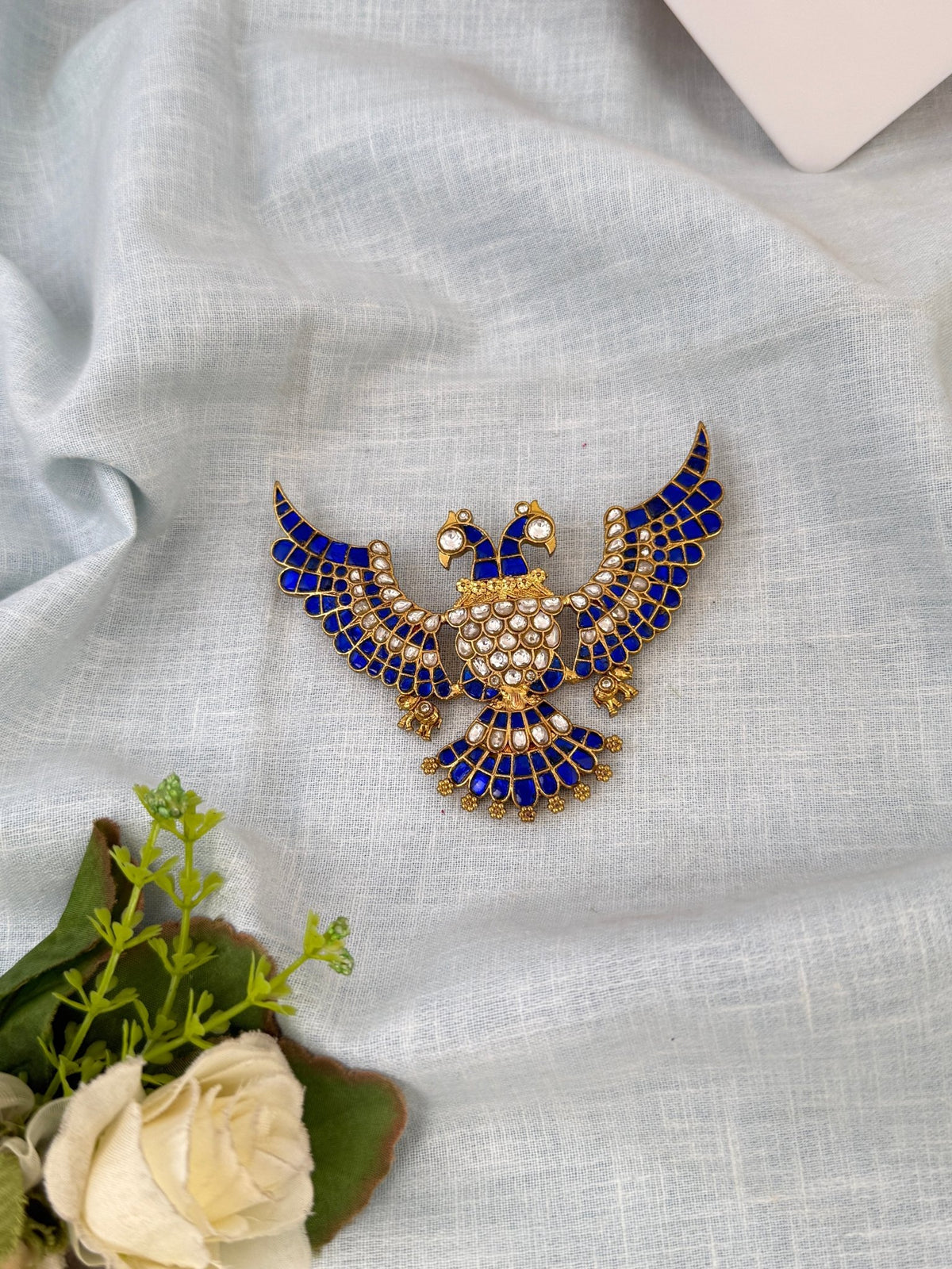 Jadau Kundan Gandaberunda Premium Pendant| P0099 - Mahilas