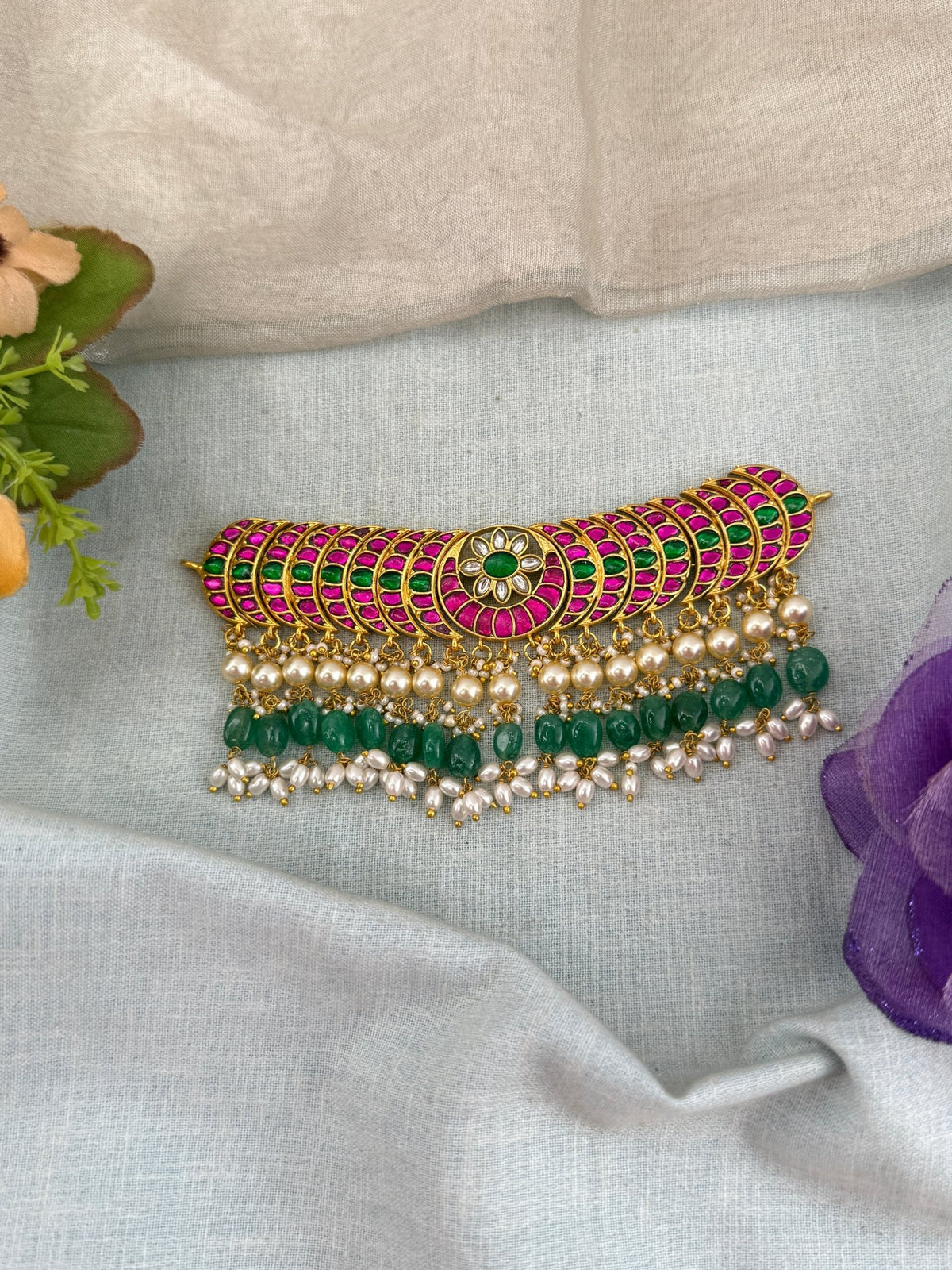 Jadau Kundan Grand Choker Necklace | 105 - Mahilas