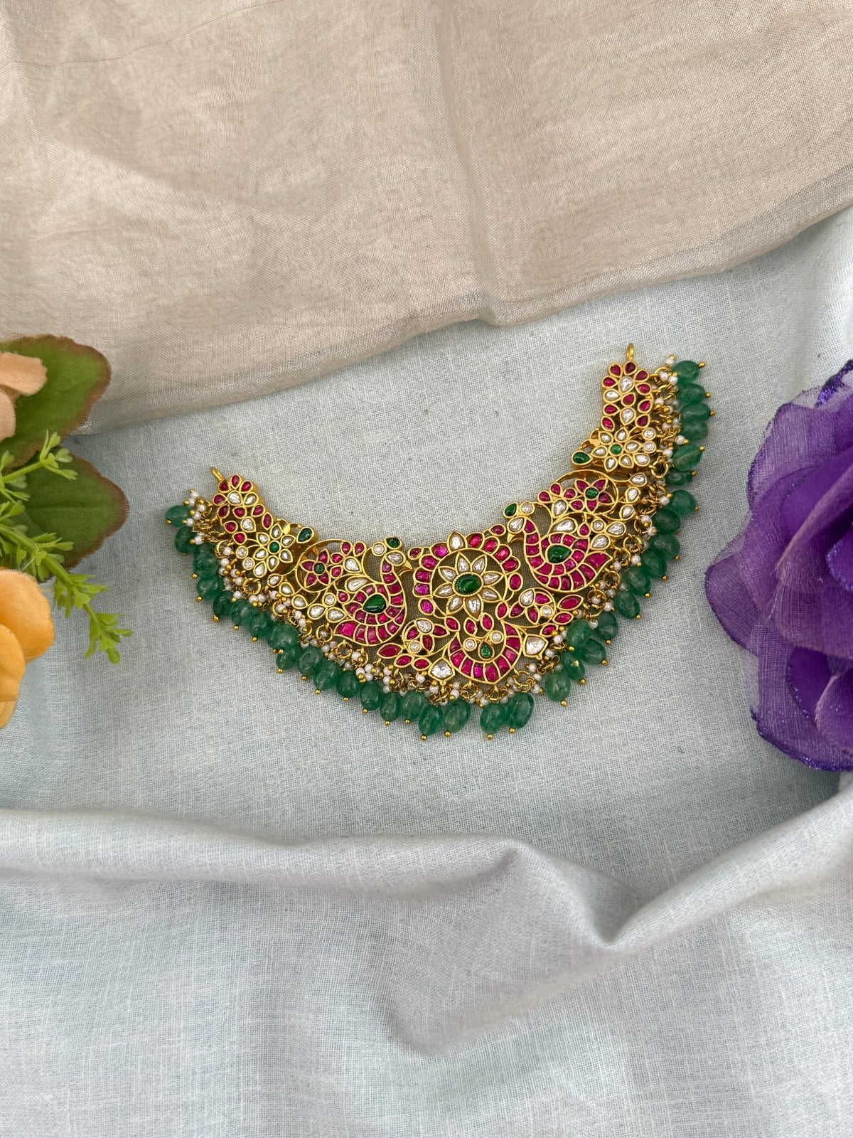 Jadau Kundan Grand Peacock Necklace | 106 - Mahilas
