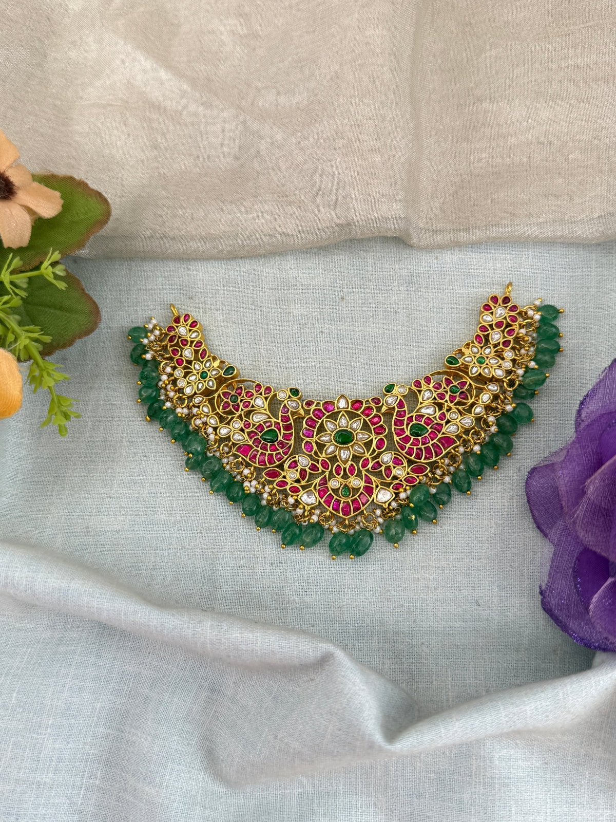 Jadau Kundan Grand Peacock Necklace | 106 - Mahilas
