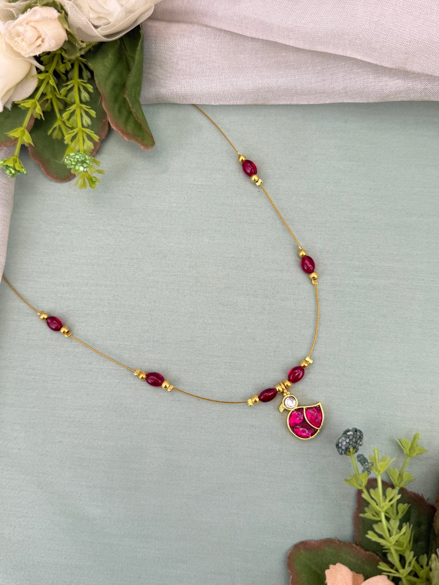 Jadau Kundan Invisible Chain Necklace 521 - Mahilas