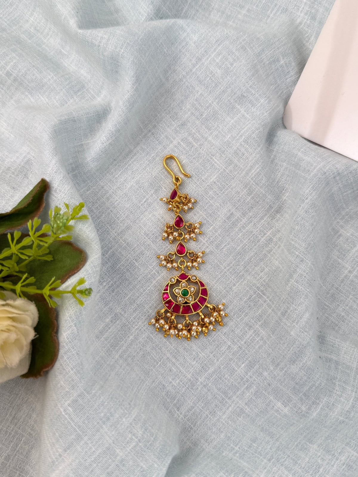 Jadau Kundan Maang Tikka| M0123 - Mahilas