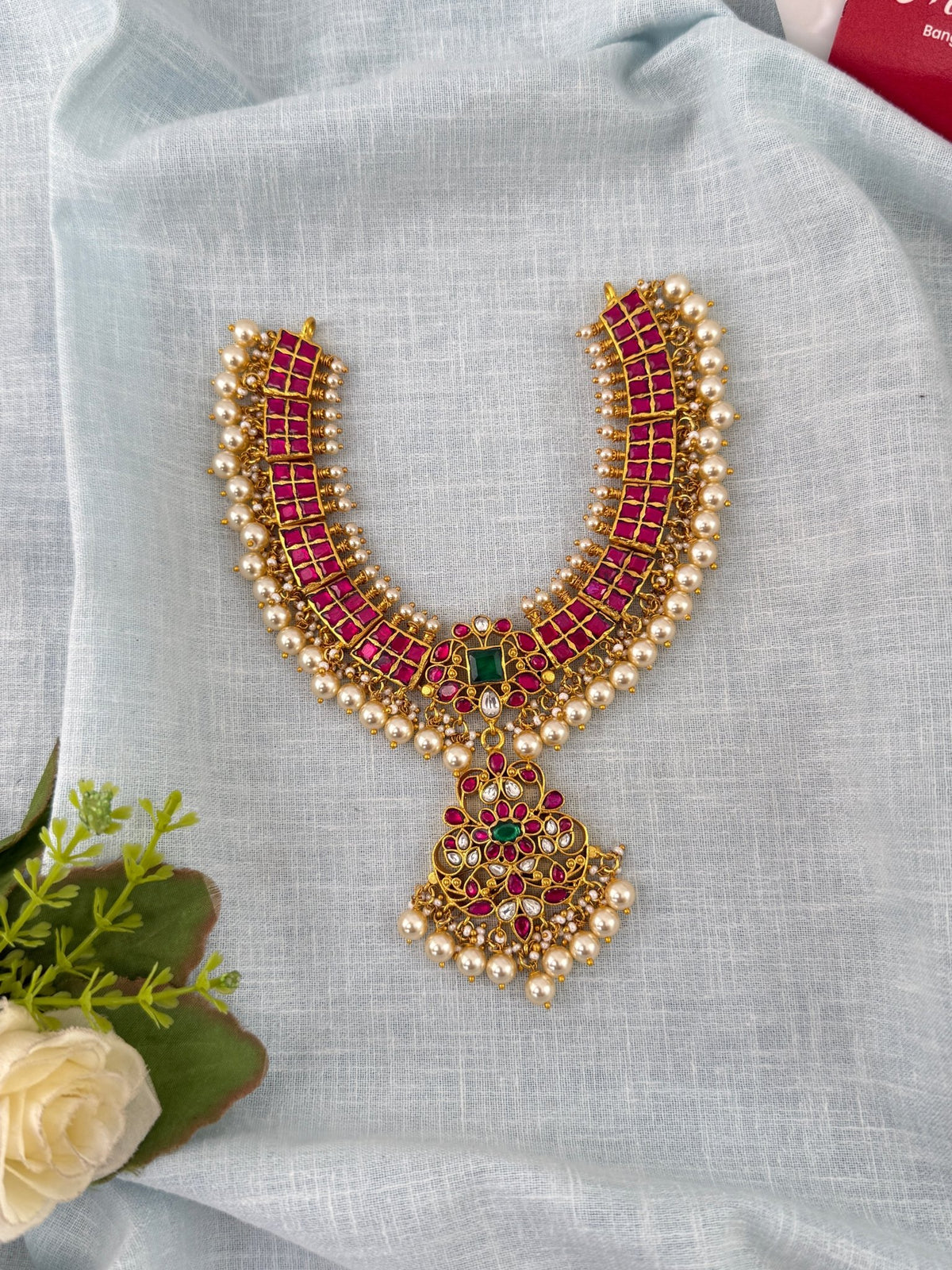 Jadau Kundan Necklace Floral Luxury | N1176 - Mahilas