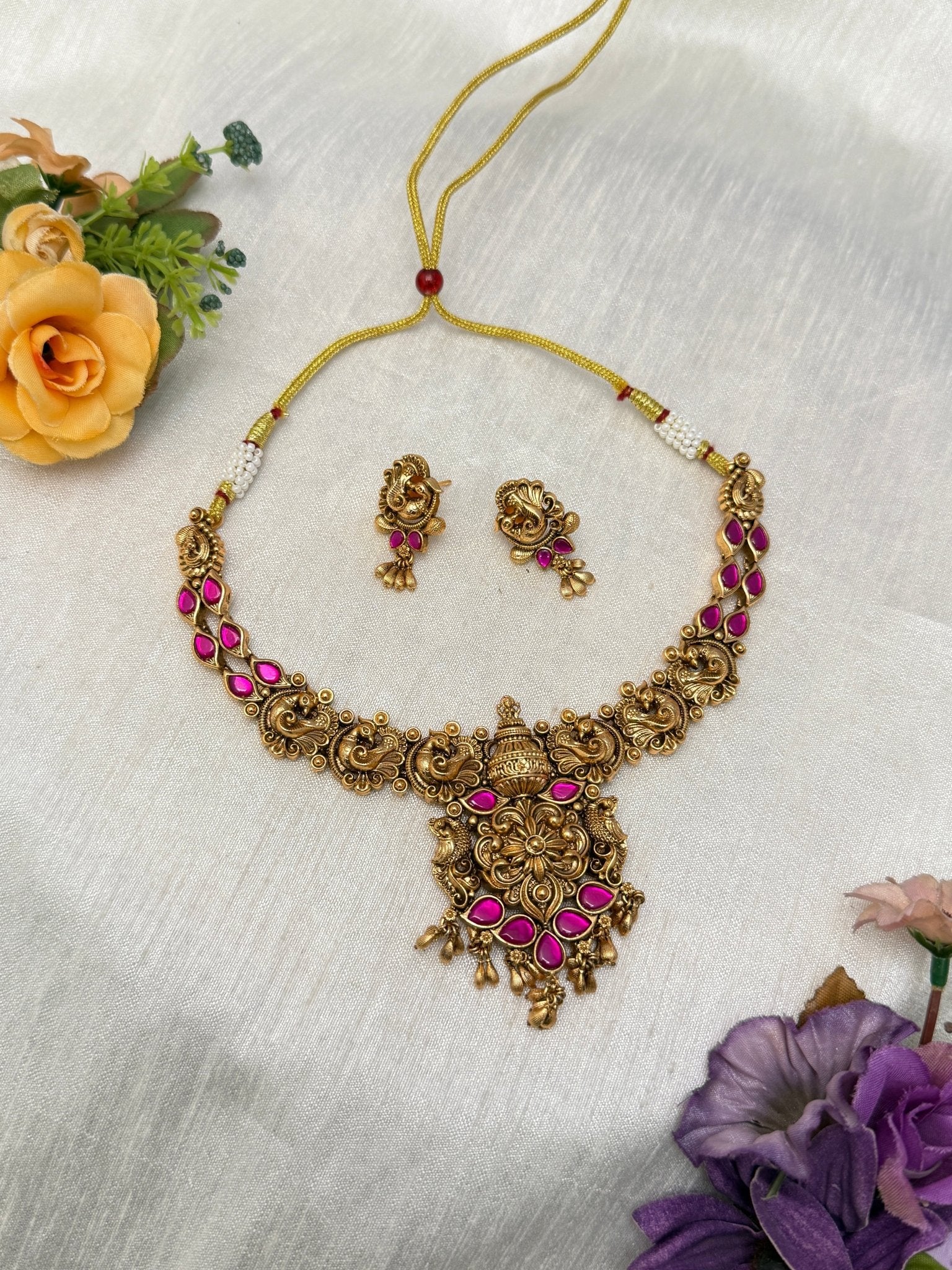 Jadau Kundan Necklace Set 342 - Mahilas