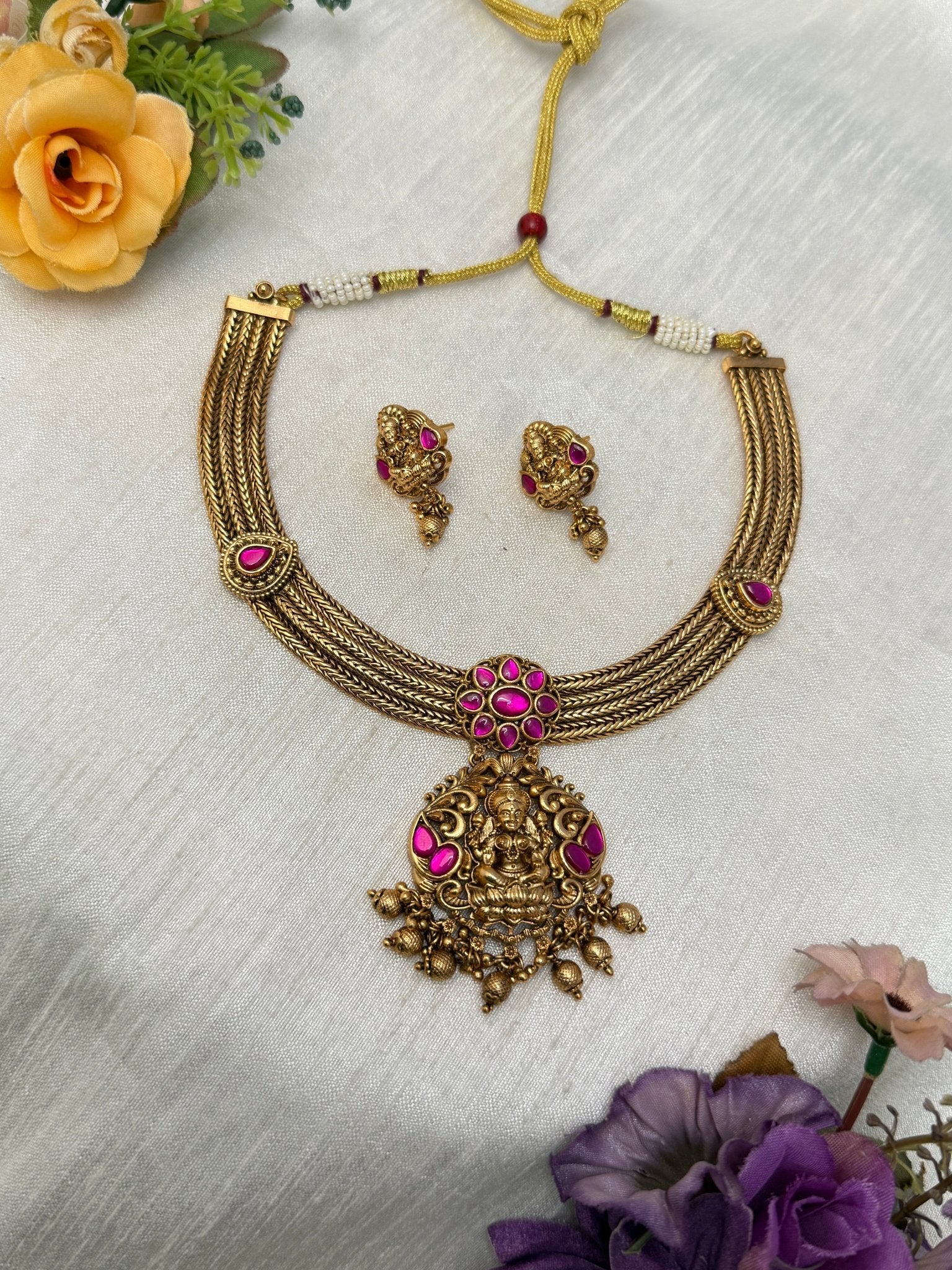 Jadau Kundan Necklace Set 343 - Mahilas
