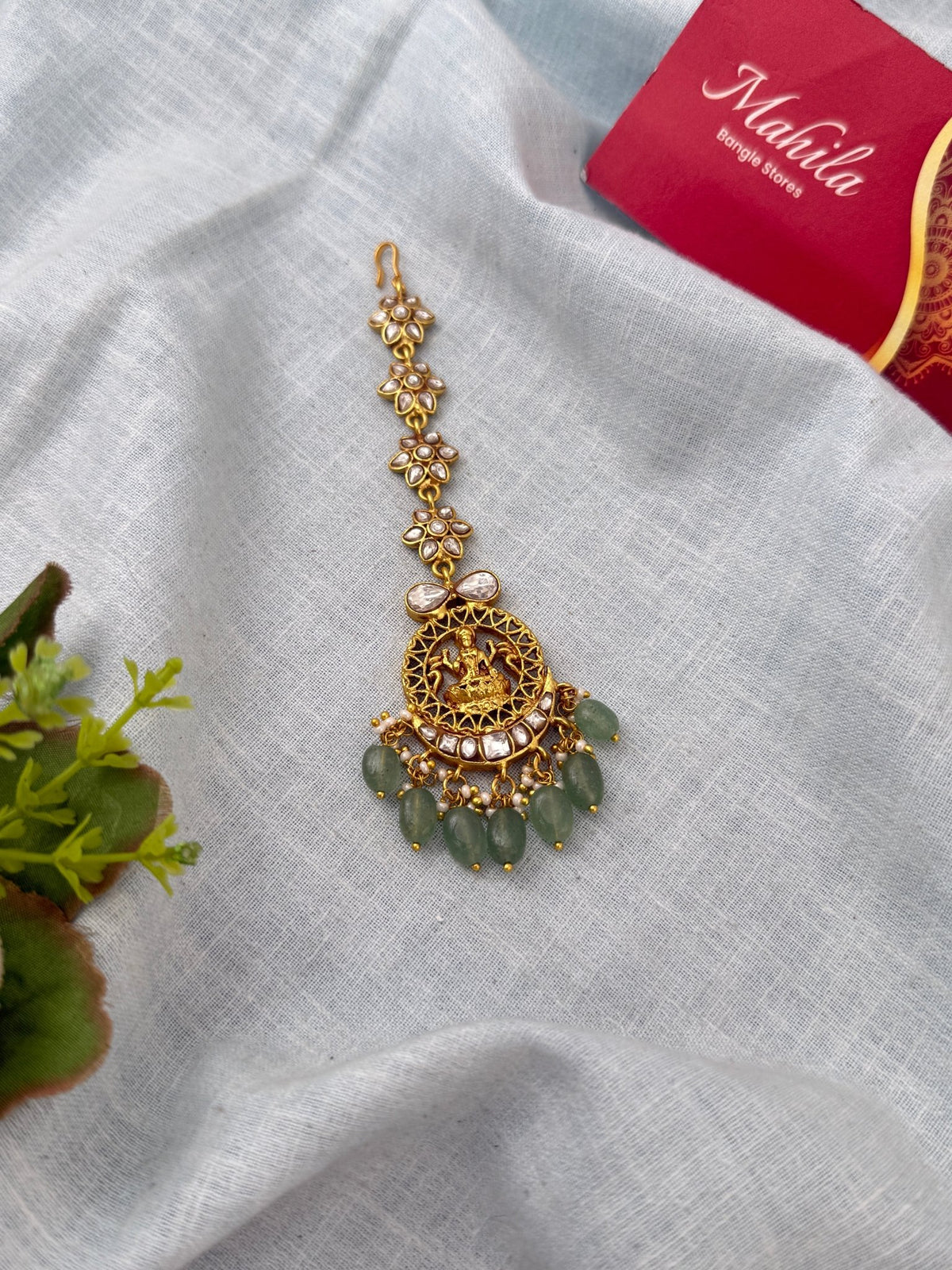 Jadau Kundan Premium Lakshmi Maang Tikka| M0297 - Mahilas