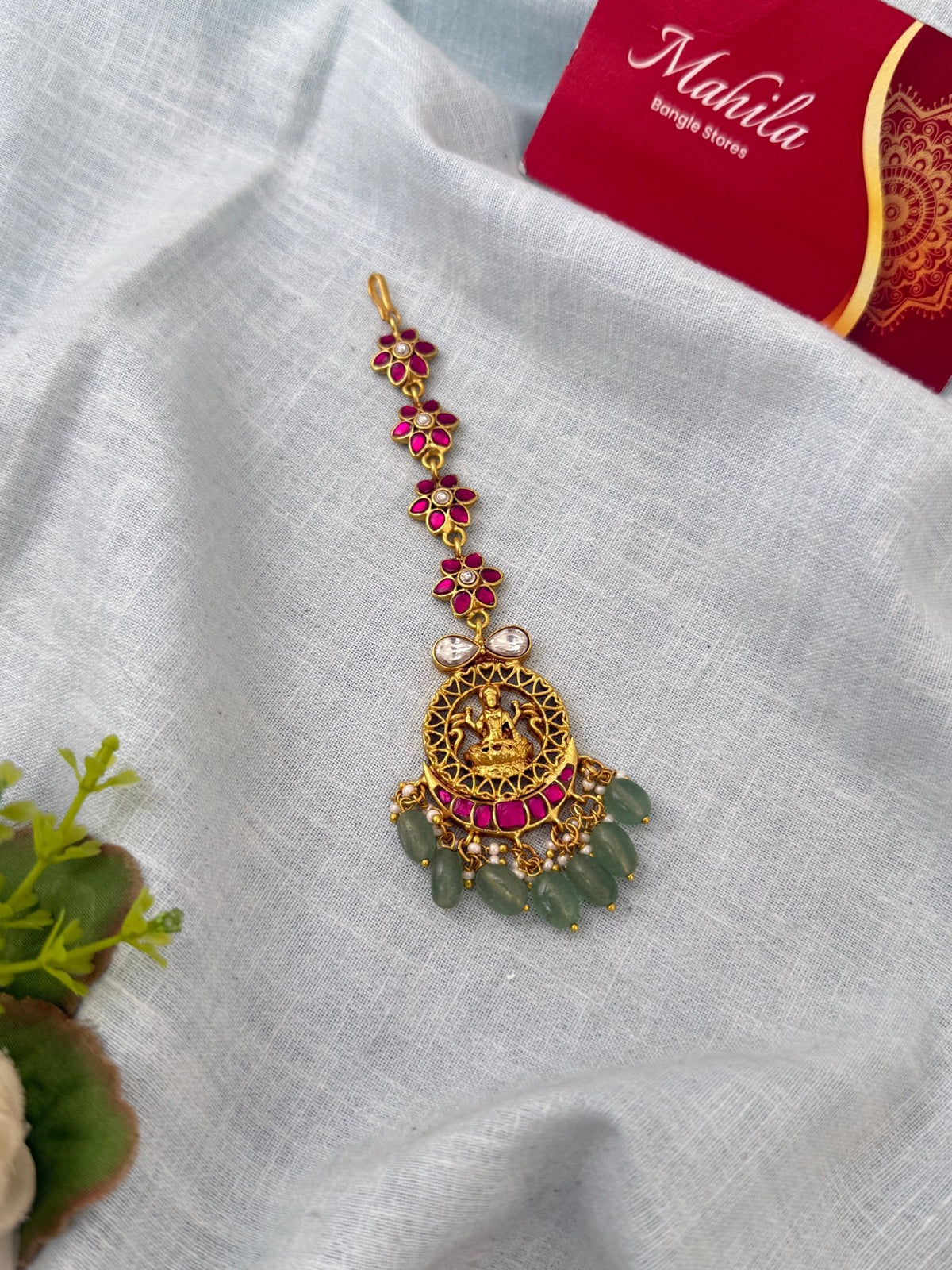 Jadau Kundan Premium Lakshmi Maang Tikka| M0300 - Mahilas