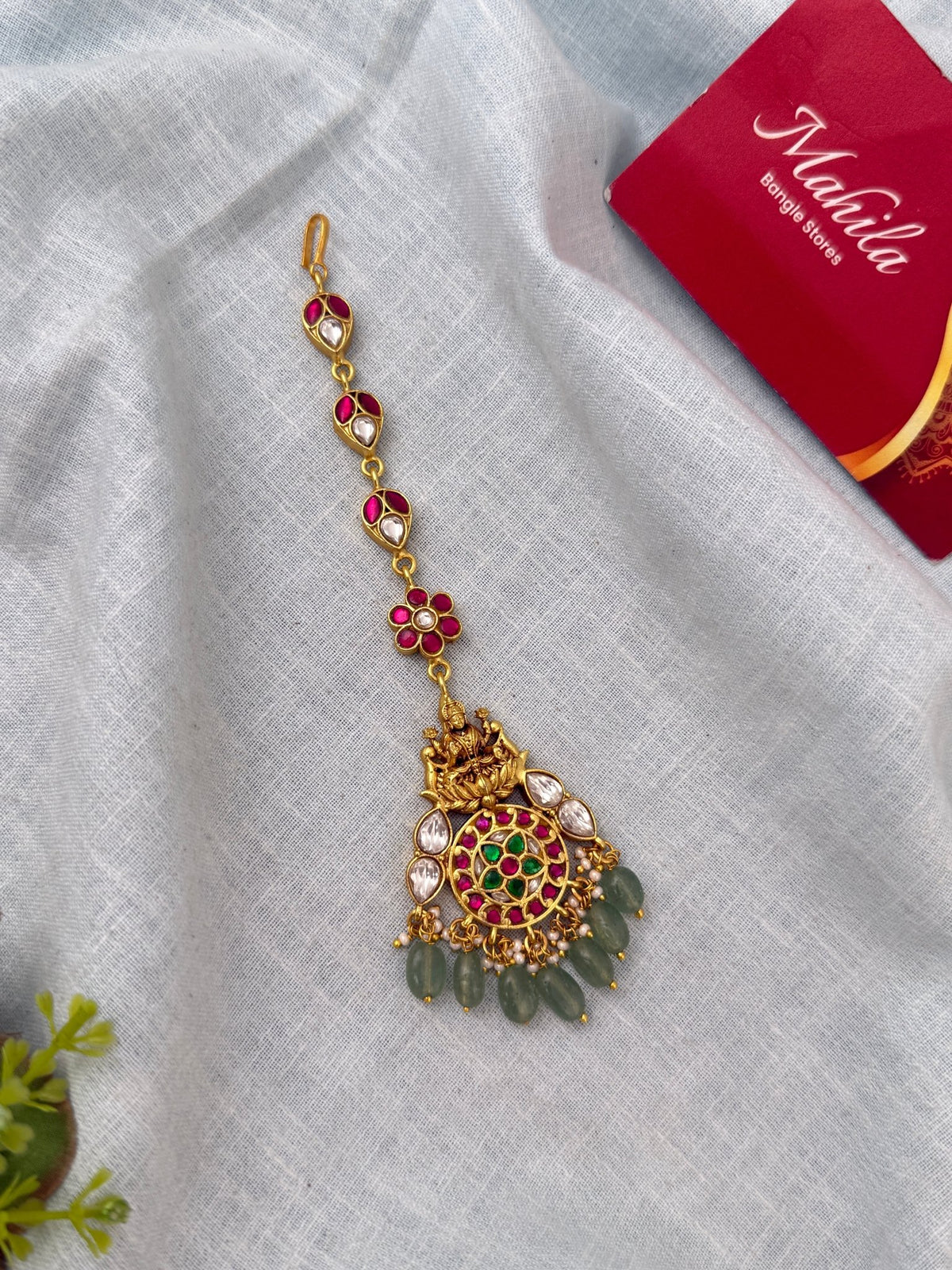 Jadau Kundan Premium Lakshmi Maang Tikka| M0304 - Mahilas